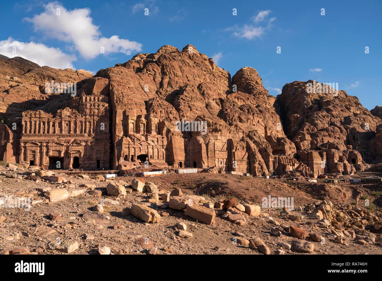 Tombs of the Royal Wall, Petra, Jordan Stock Photo