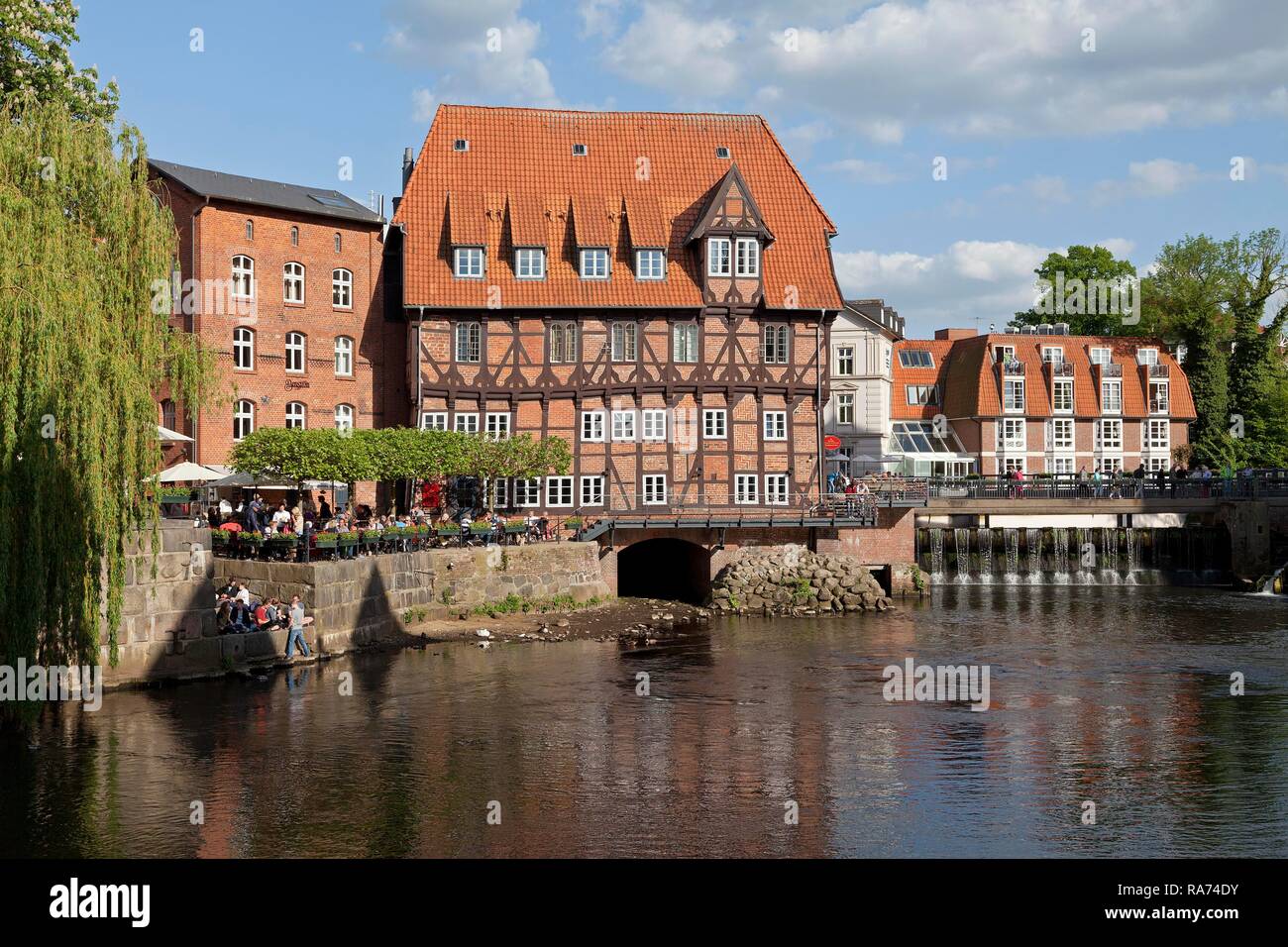 Lüne Mill, Ilmenau river, Lüneburg, Lower Saxony, Germany Stock Photo