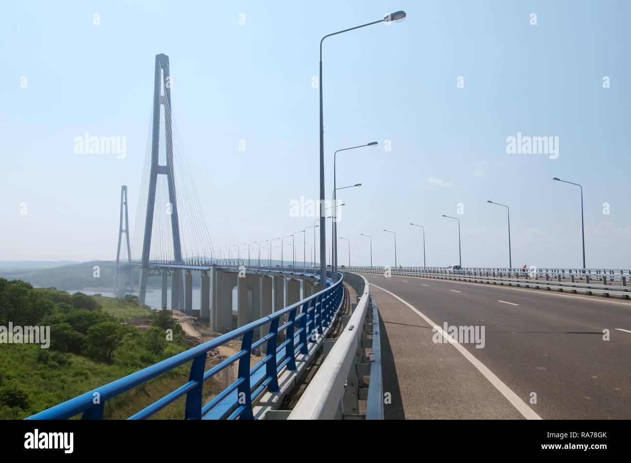 Bridge Vladivostok - Russky Island, Primorsky Krai, Russia Stock Photo