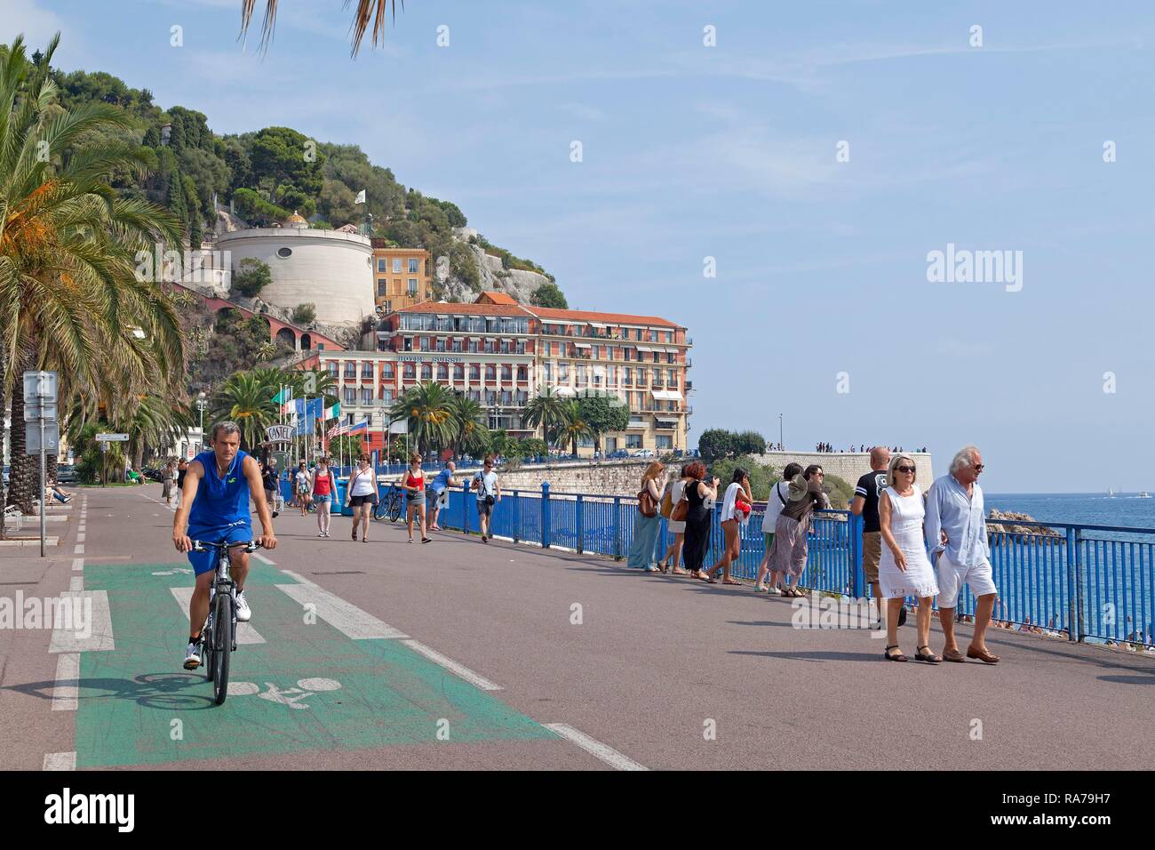 Beach promenade, Nice, Alpes-Maritimes, Provence-Alpes-Côte d'Azur, France Stock Photo