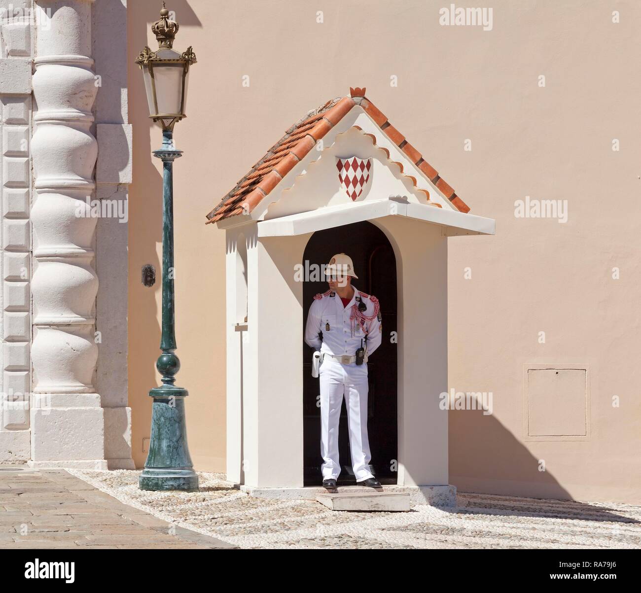 Palace Guard, Prince's Palace, Monaco Stock Photo