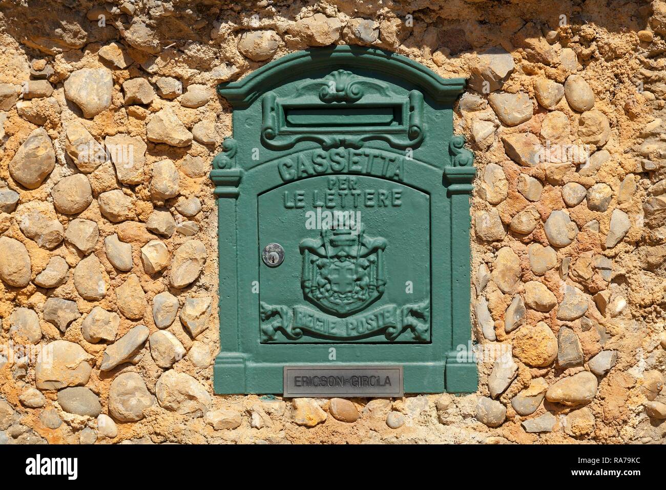 Mailbox, Roquebrune, Cote d'Azur, France Stock Photo