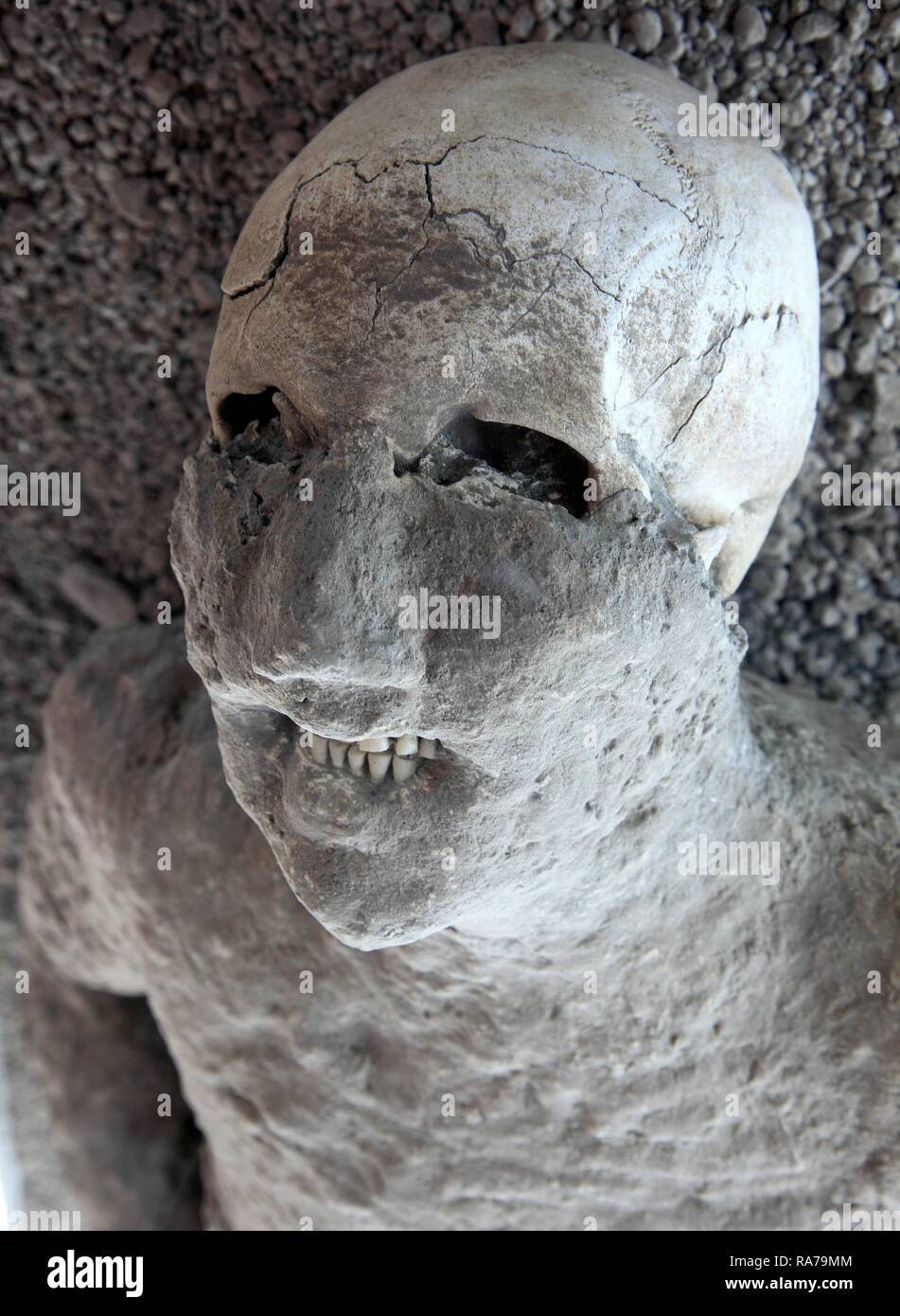 A victim of the ashfall, Garden of the Fugitives, Pompeii, Campania, Italy, Europe Stock Photo