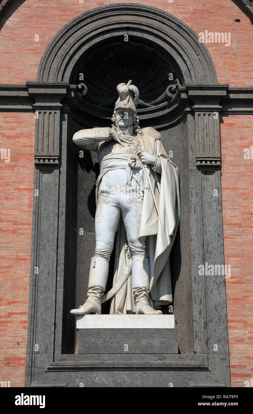 Statue of Gioacchino Murat, Jochaim Murat, 1767-1815, King of Naples between 1808 and 1815, Palazzo Reale, the royal palace, Stock Photo