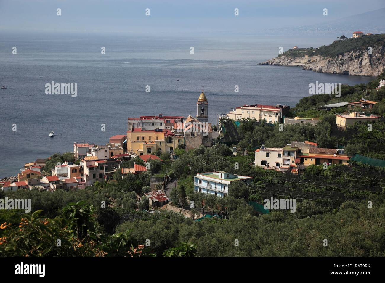 Lubrense and Massa Lubrense at the Penisola Sorrentina, Sorrento Peninsula, Italy, Europe Stock Photo