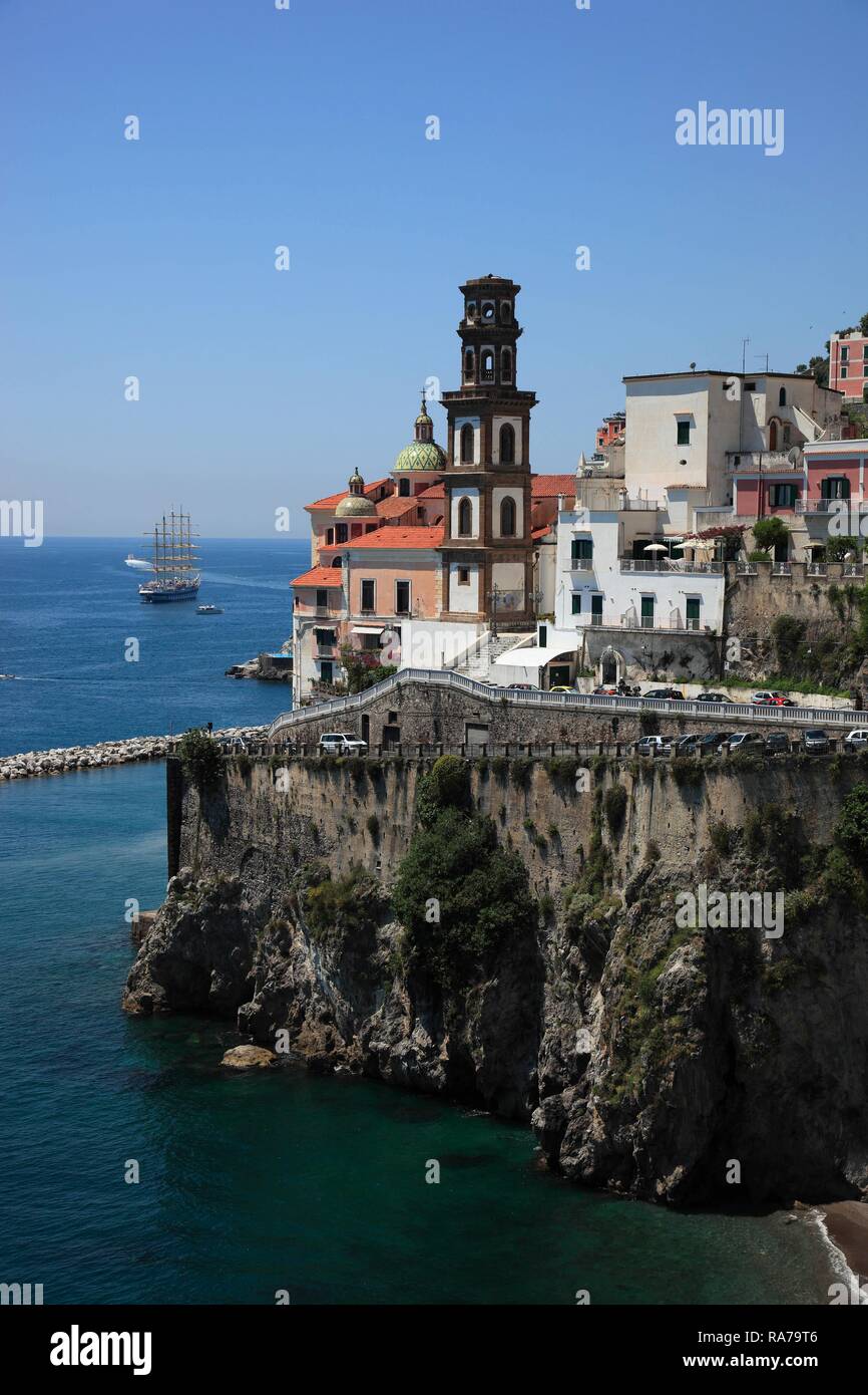 Atrani on the Amalfi Coast, Campania, Italy, Europe Stock Photo