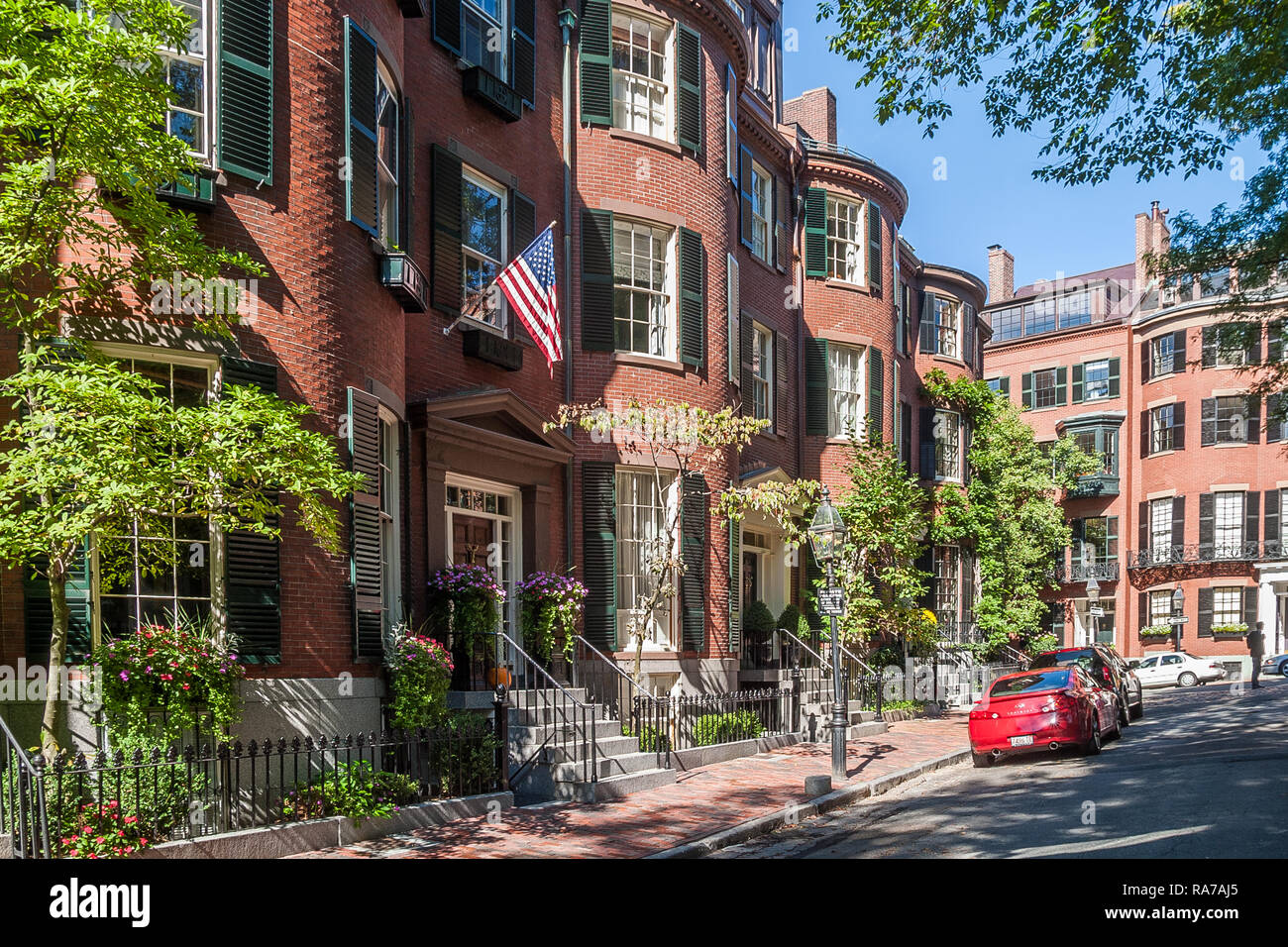 Homes in Louisburg Square on Beacon Hill, Boston, MA Stock Photo Alamy