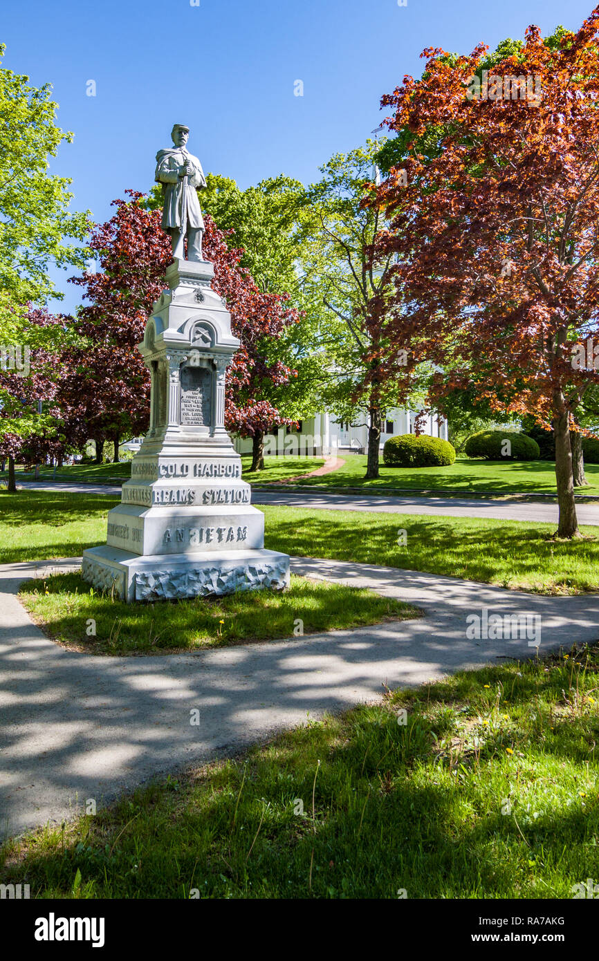 A Civil War Monument on the Hardwick, MA Common Stock Photo