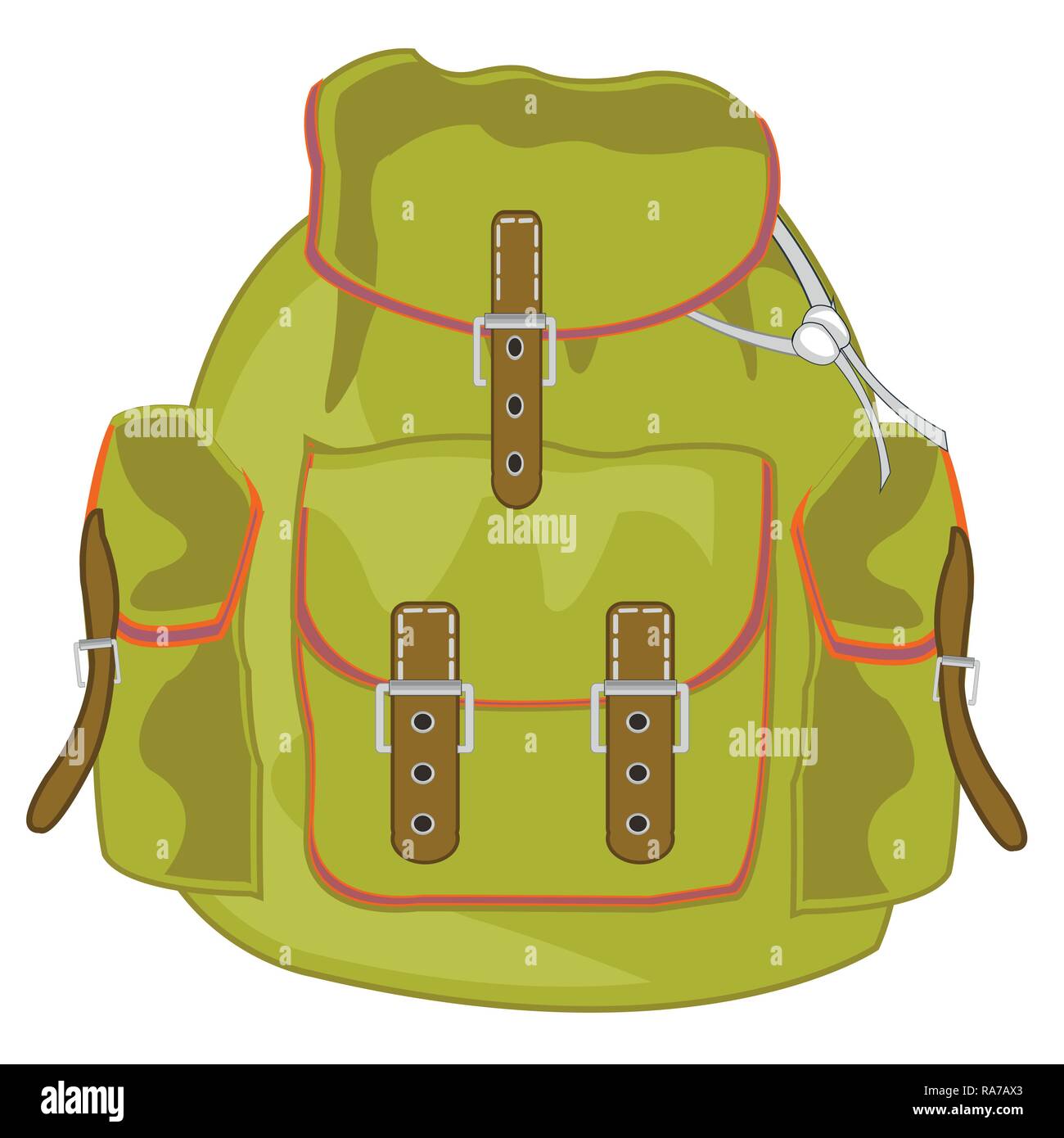 Vector illustration of the tourist backpack with pocket Stock Vector ...