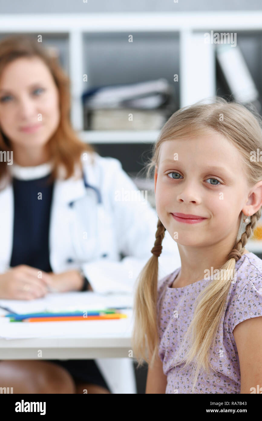 Little child at pediatrician reception Stock Photo Alamy