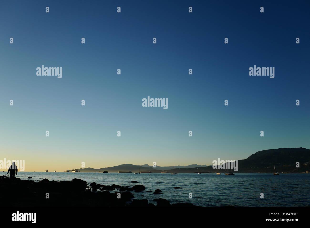 Sunset over Kitsilano Beach, Vancouver Stock Photo Alamy