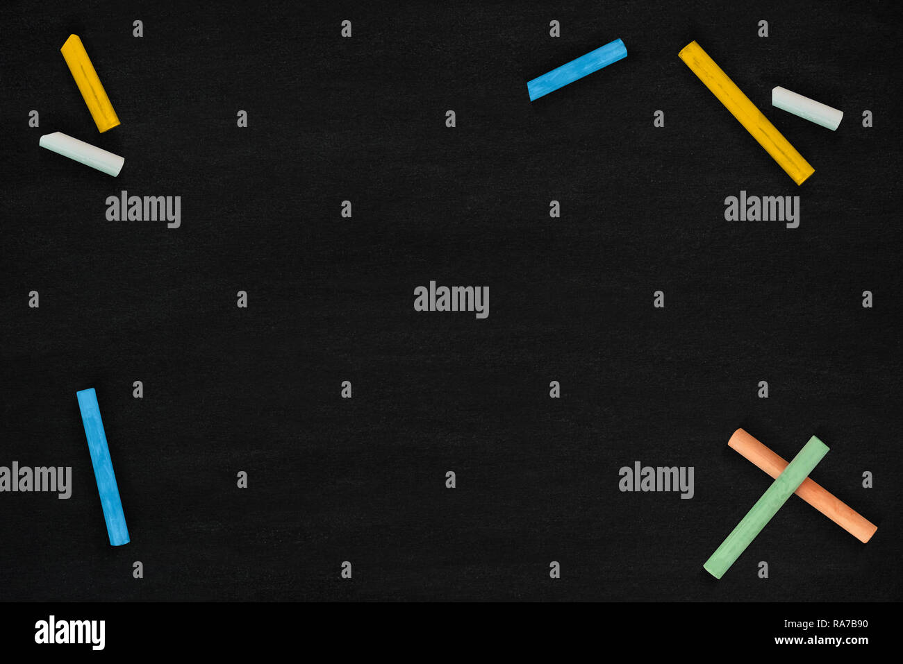 Blank chalkboard and chalk Stock Photo Alamy