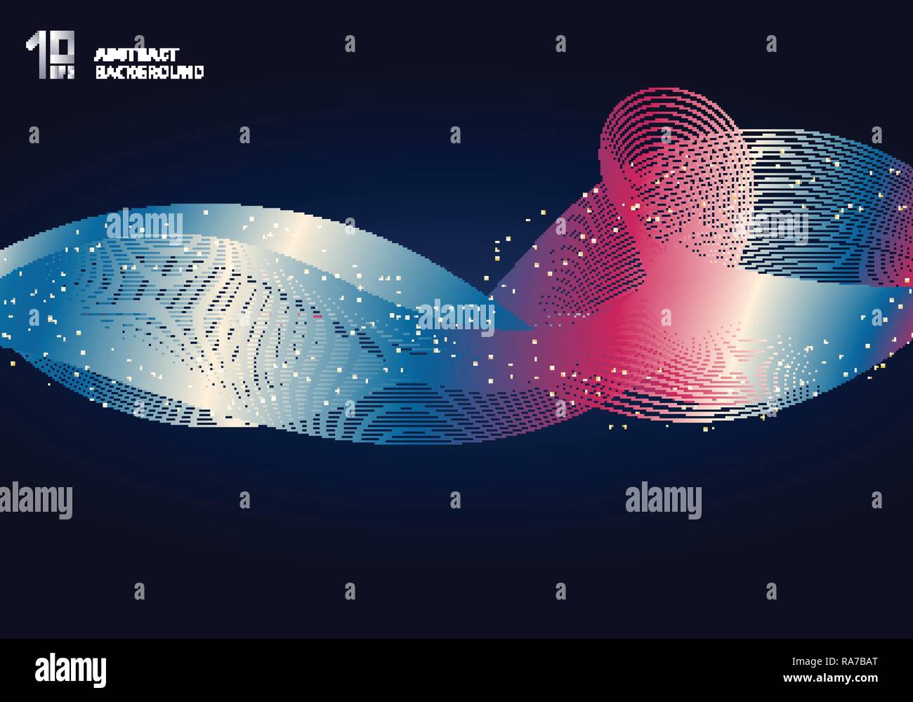 Abstract colorful light lines wave futuristic style on dark blue ...