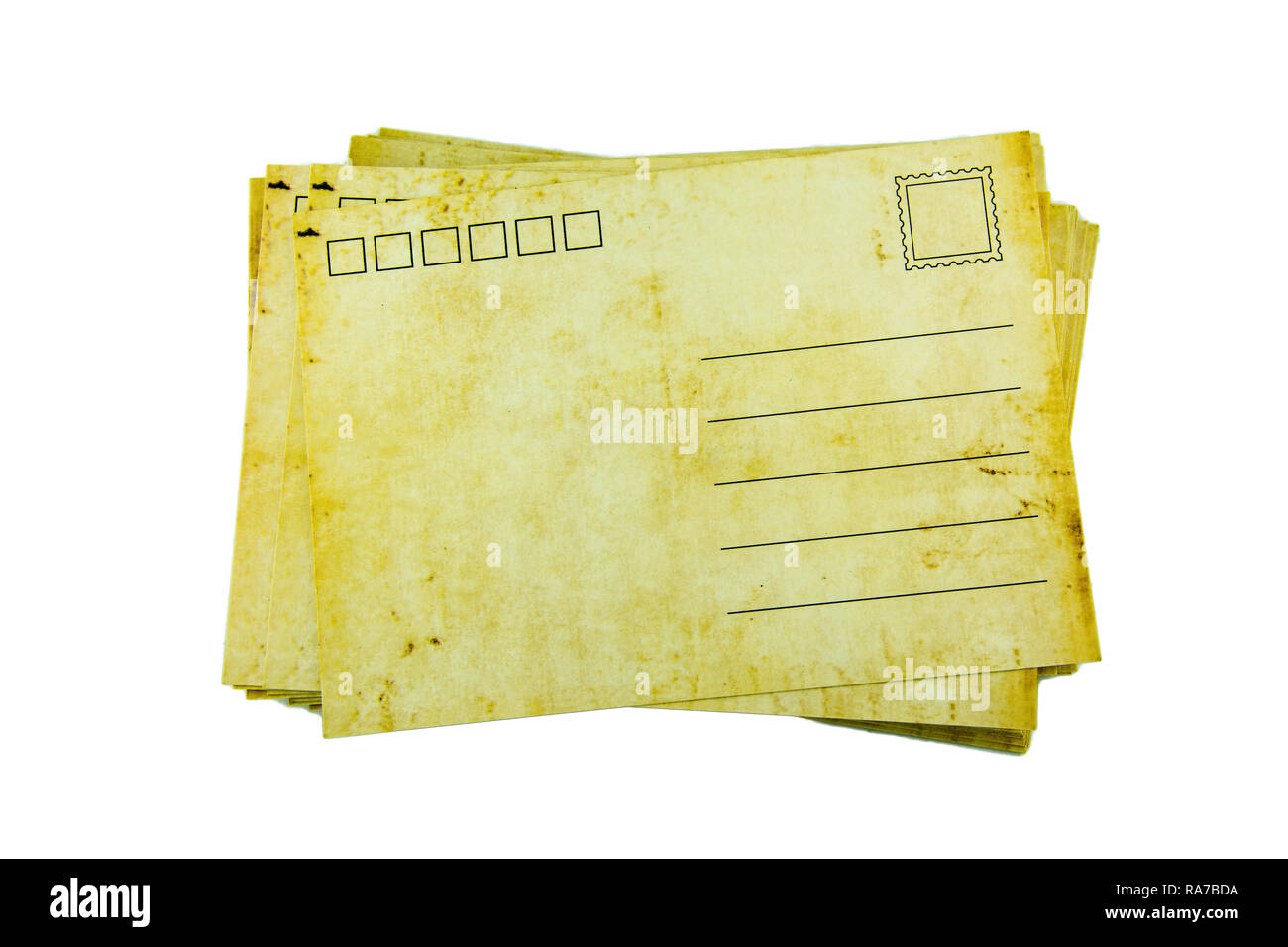 old postcard on white background Stock Photo - Alamy