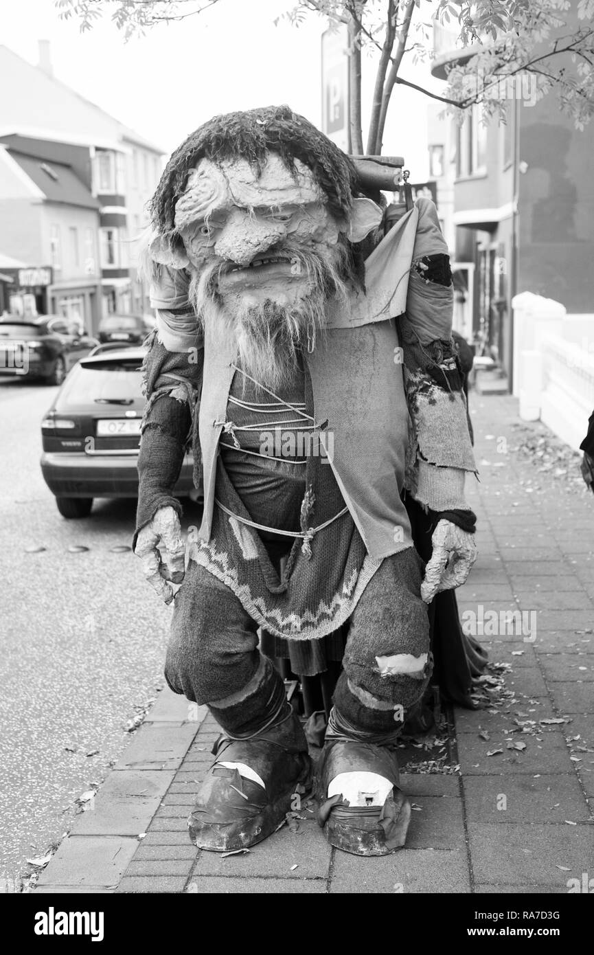 Reykjavik, Iceland - October 12, 2017: funny troll figure on ...