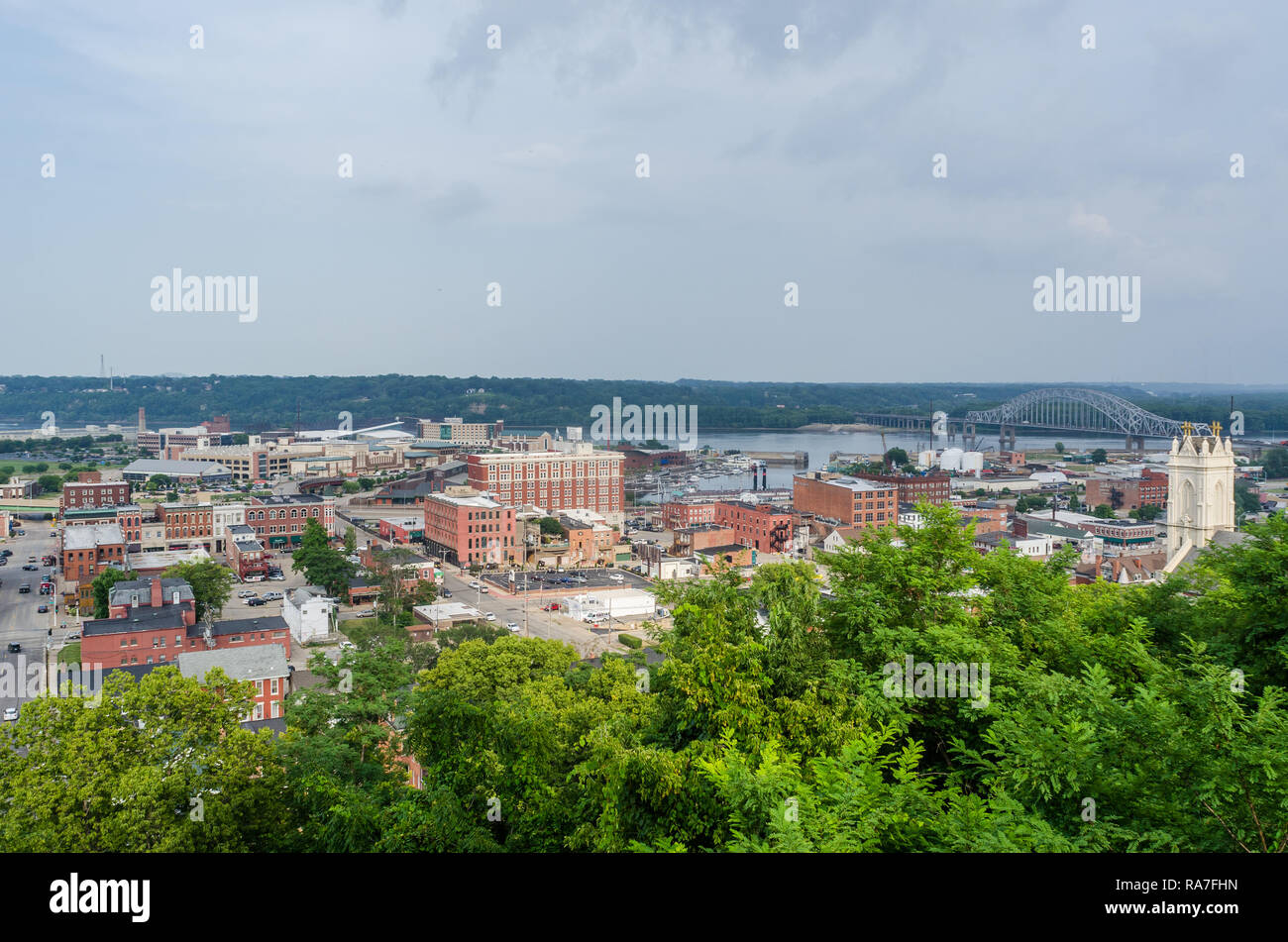 Aerial view of downtown Dubuque Stock Photo Alamy