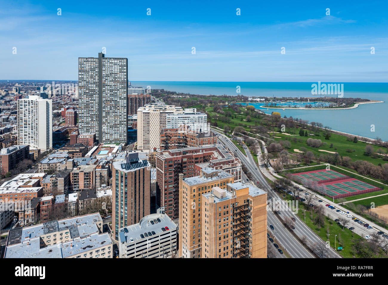Aerial view chicago skyline on hi-res stock photography and images - Alamy