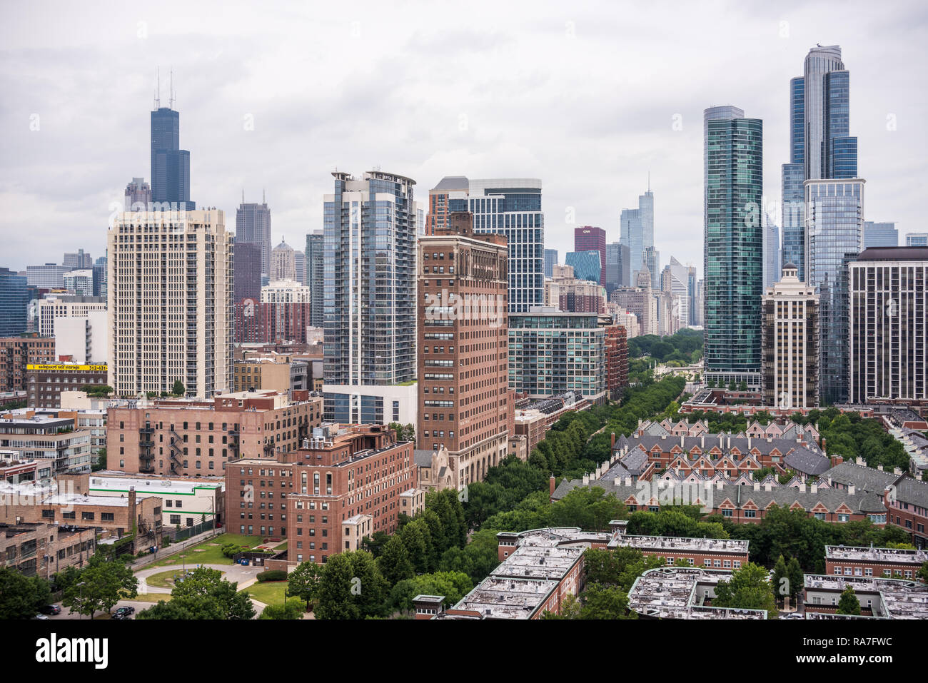 Aerial view of the Chicago Skyline Stock Photo - Alamy