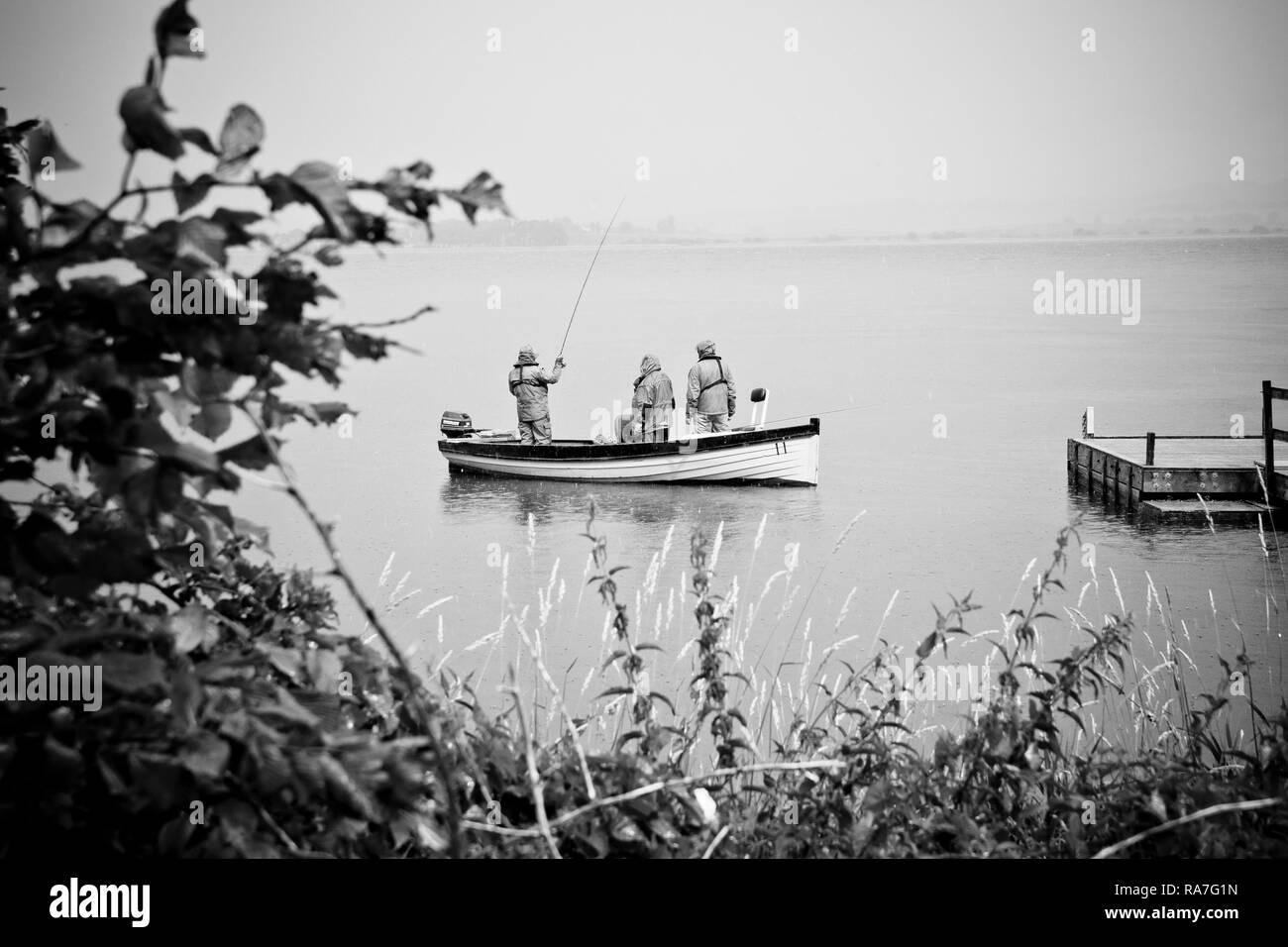 Boat fishing Black and White Stock Photos & Images - Alamy