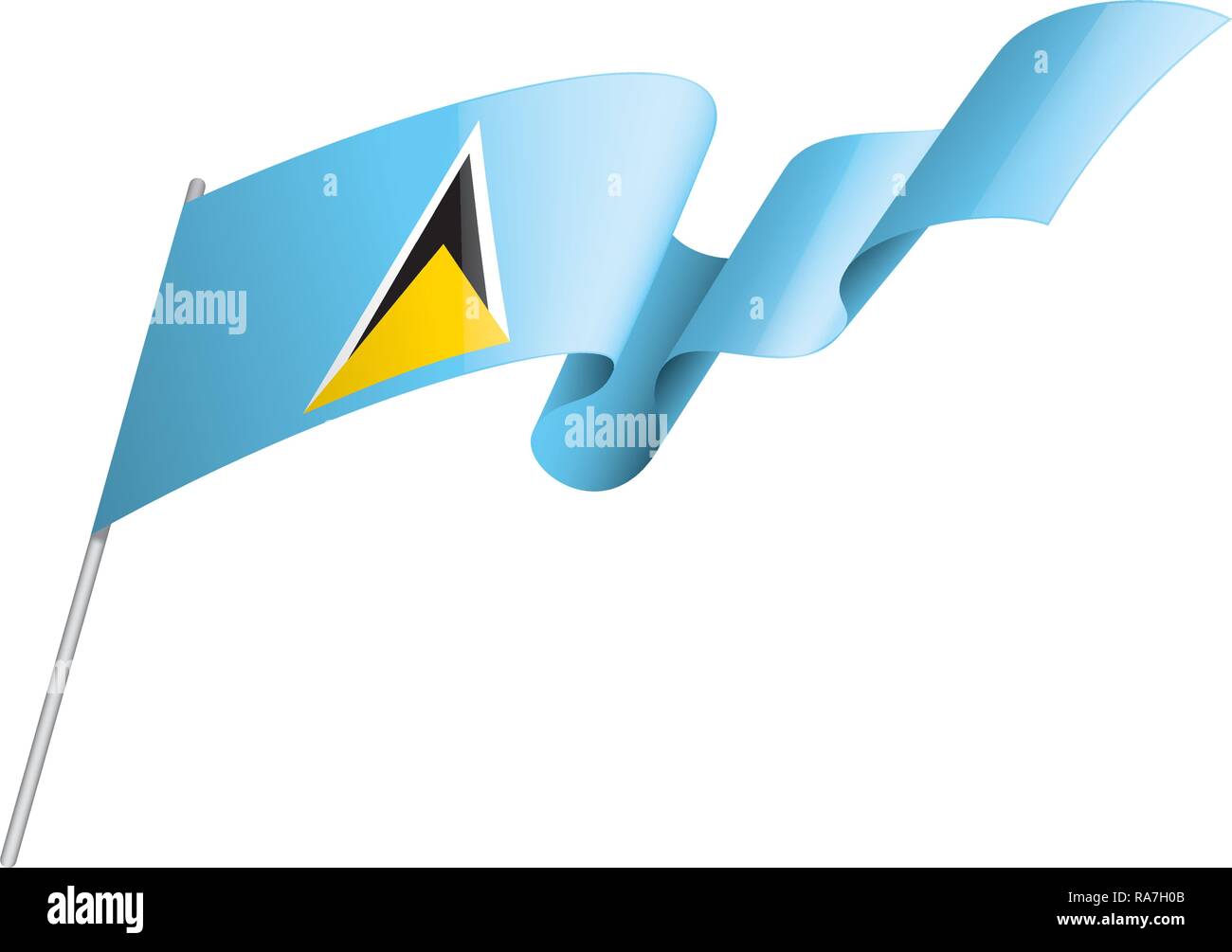 saint-lucia-flag-vector-illustration-on-a-white-background-stock