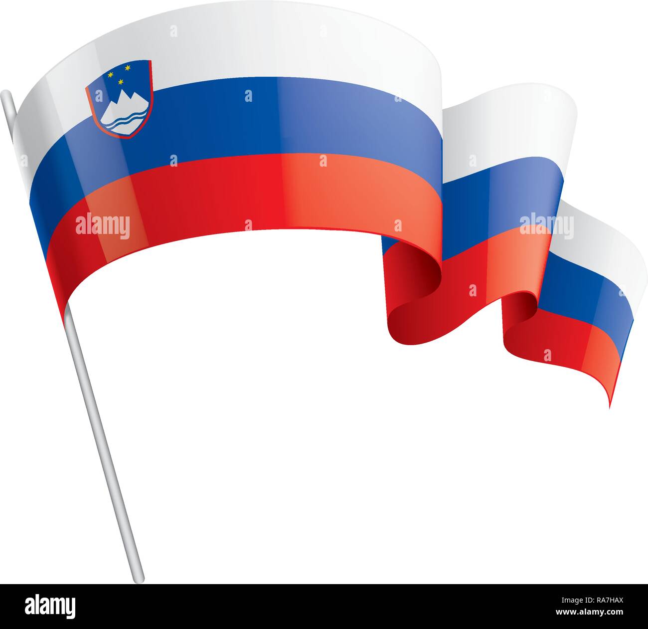 Slovenia flag, vector illustration on a white background Stock Vector ...