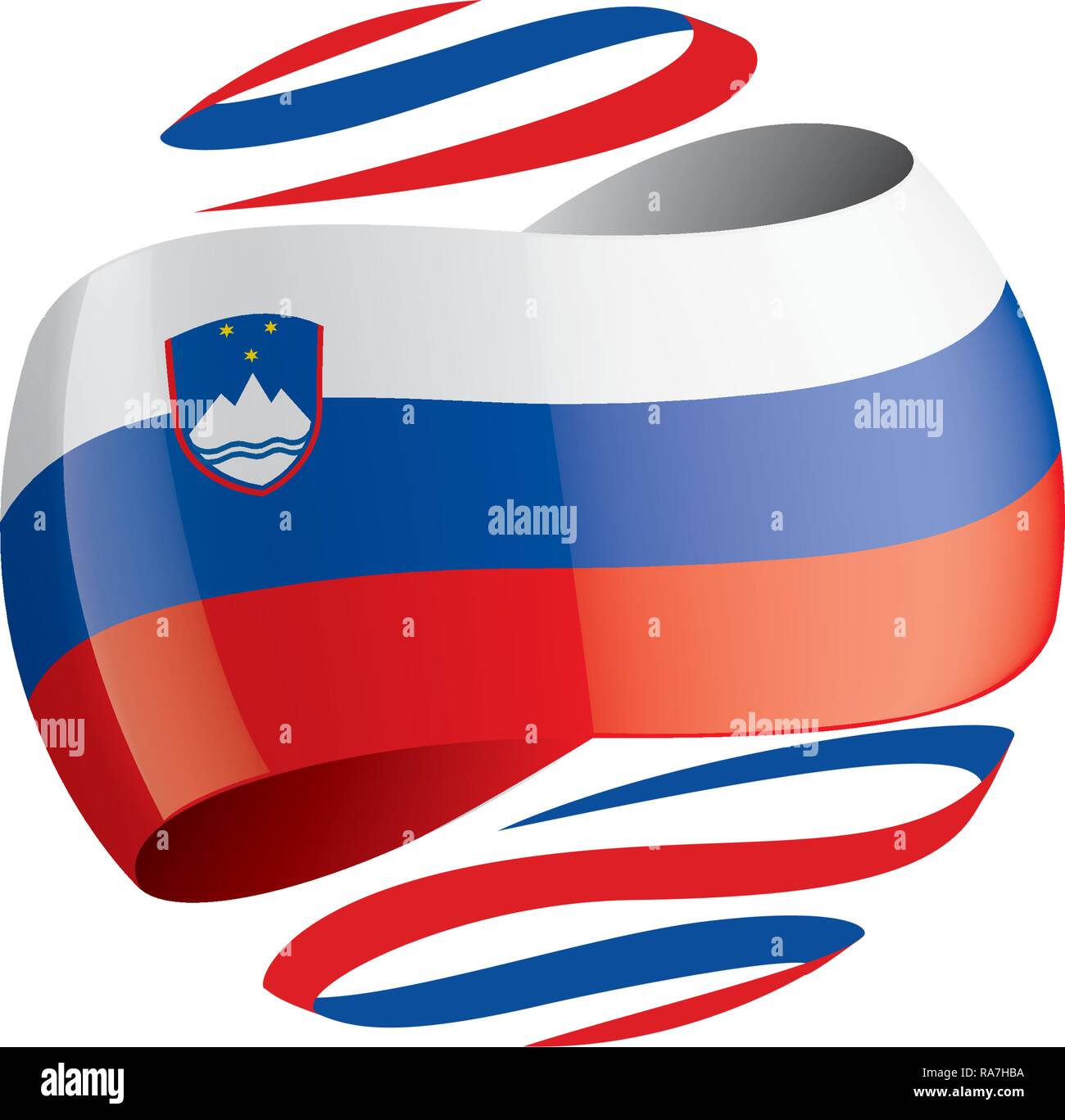 Slovenia flag, vector illustration on a white background Stock Vector ...