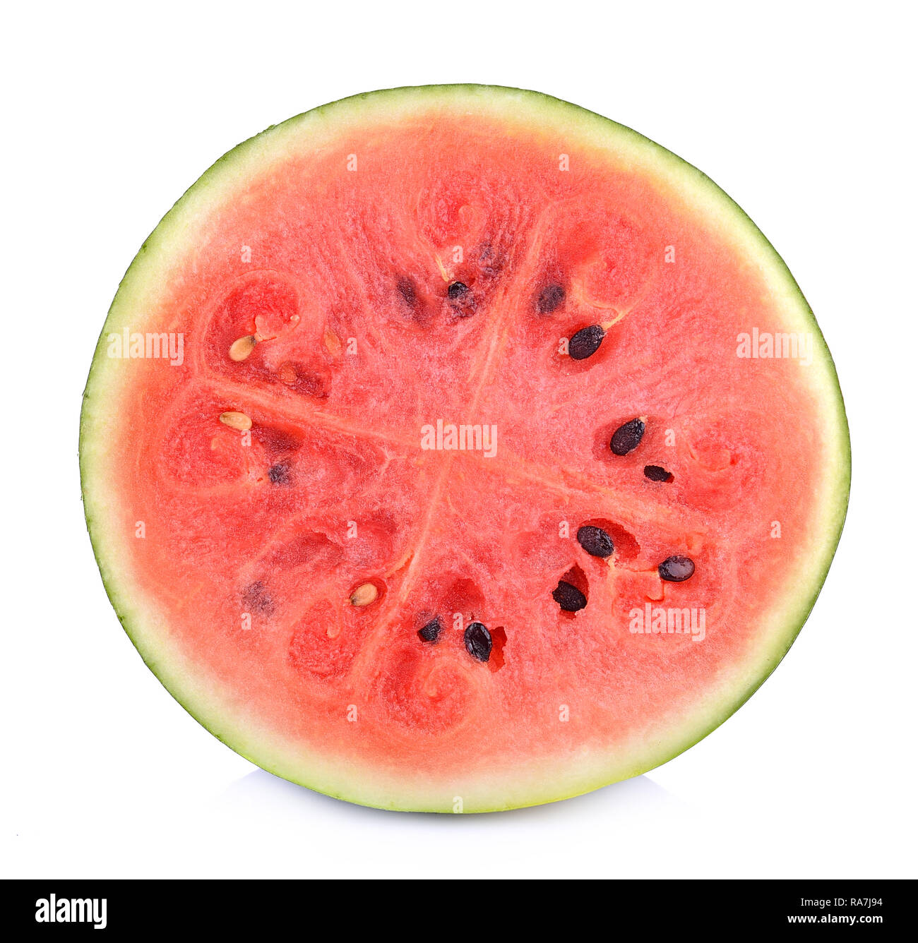 Sliced ripe watermelon isolated on white background Stock Photo - Alamy