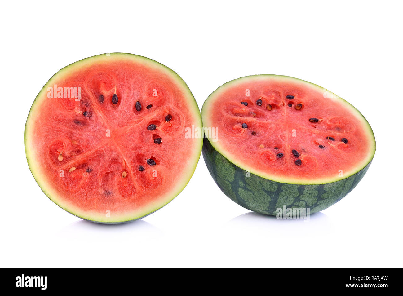 Sliced ripe watermelon isolated on white background Stock Photo - Alamy