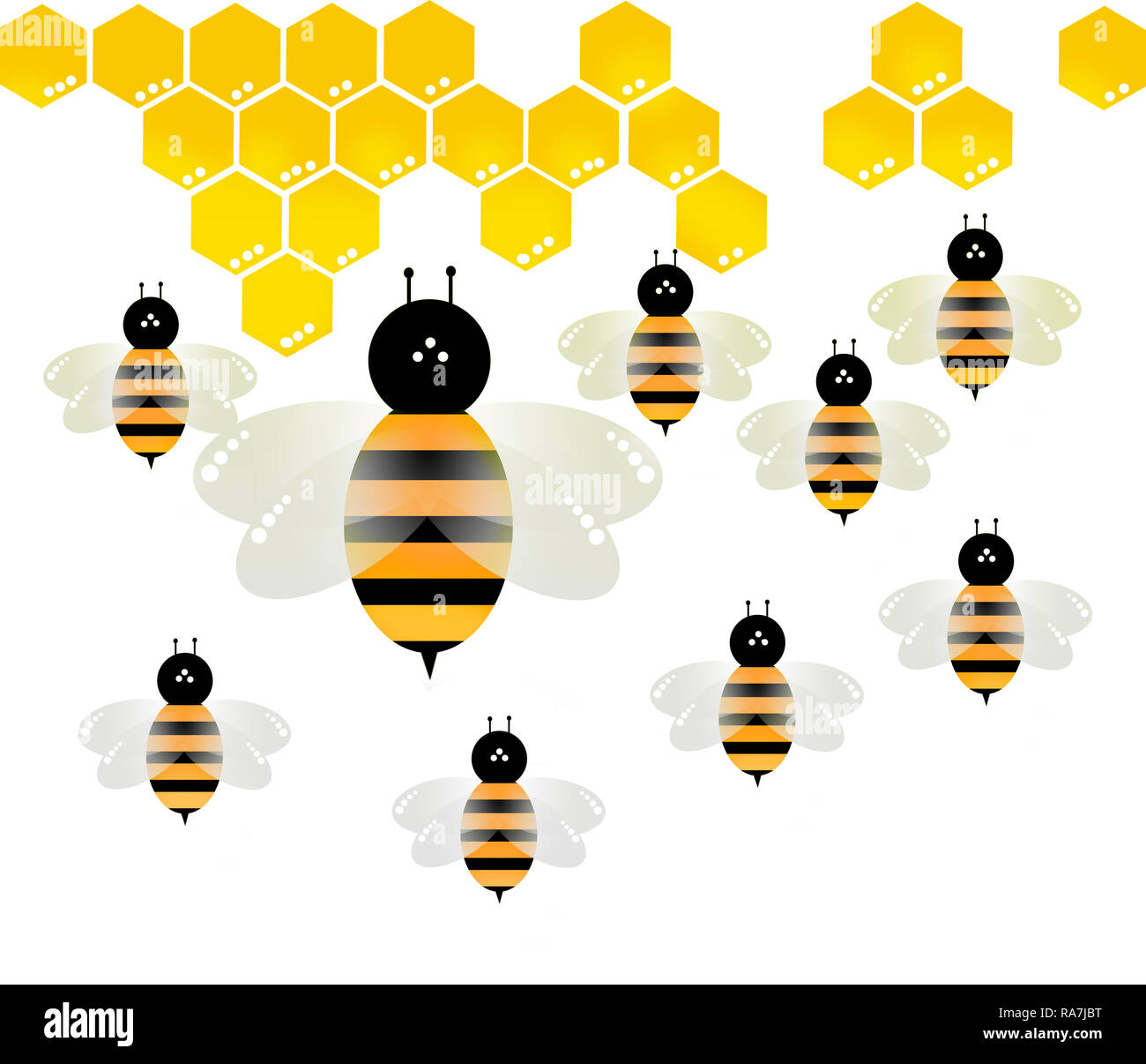 bee vector on white background Stock Photo