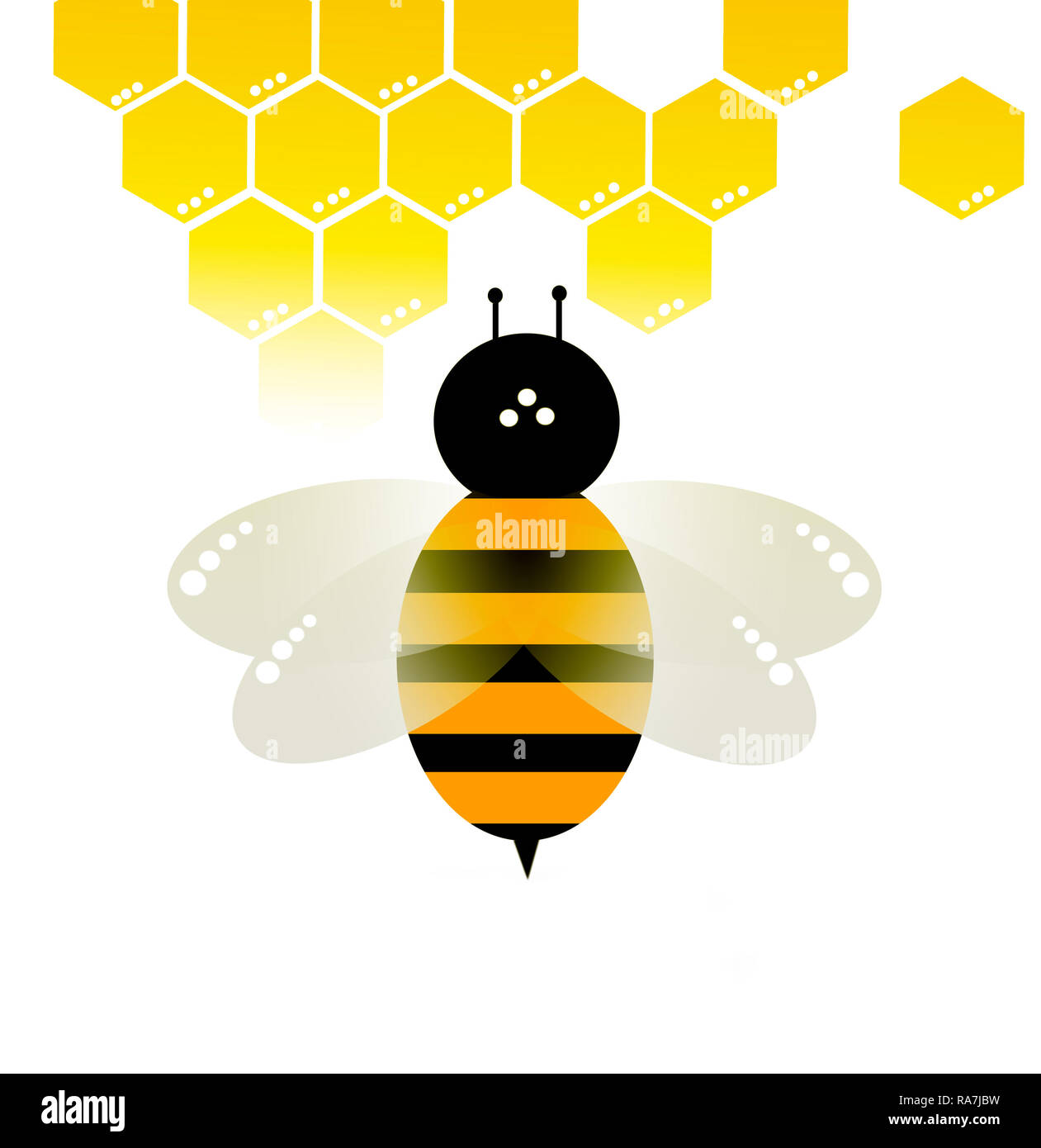 bee vector on white background Stock Photo