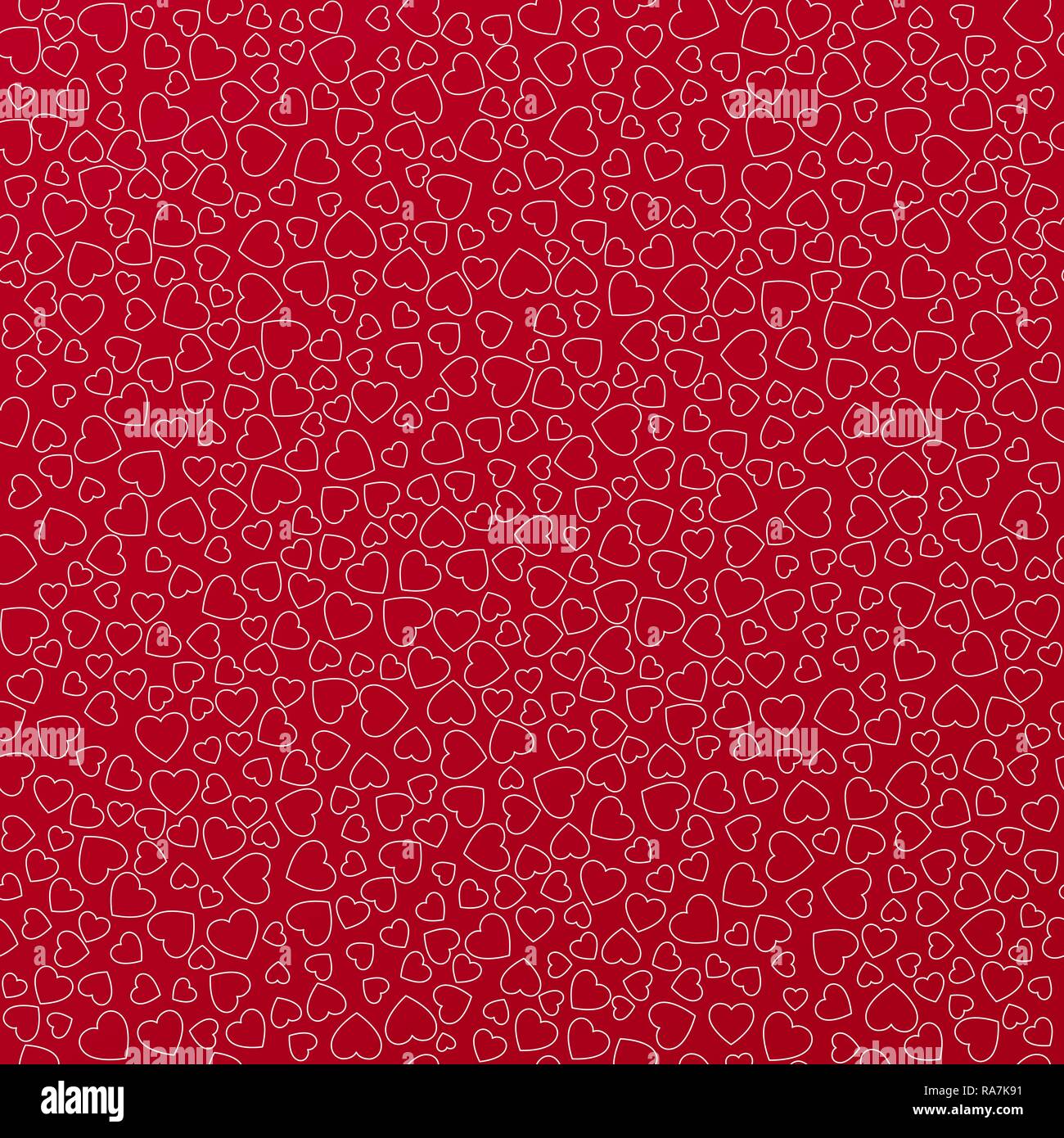 Seamless pattern with hearts. Valentines day pattern with white outline ...