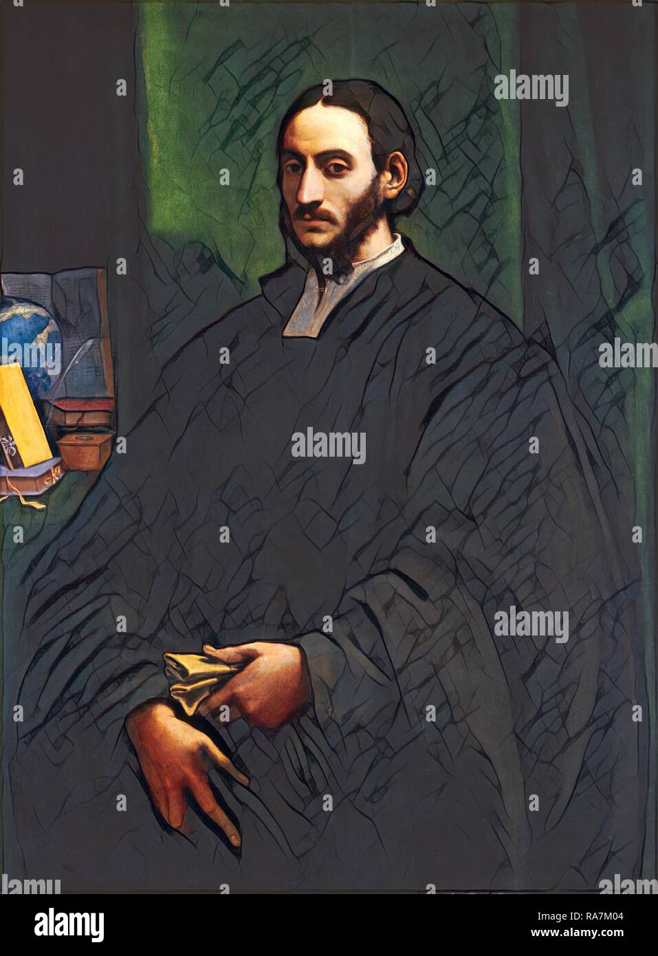 Sebastiano del Piombo, Portrait of a Humanist, Italian, 1485-1547, c. 1520, oil on panel transferred to hardboard reimagined Stock Photo