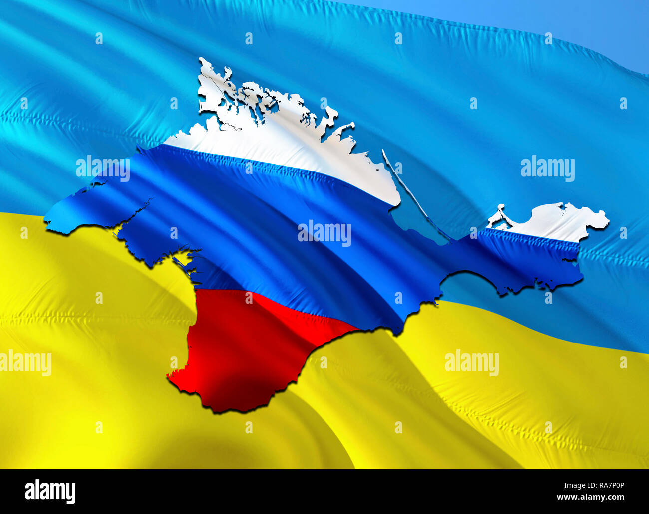 Russia Russian Flag Map with Crimea Car Trunk Boat Wall Decal