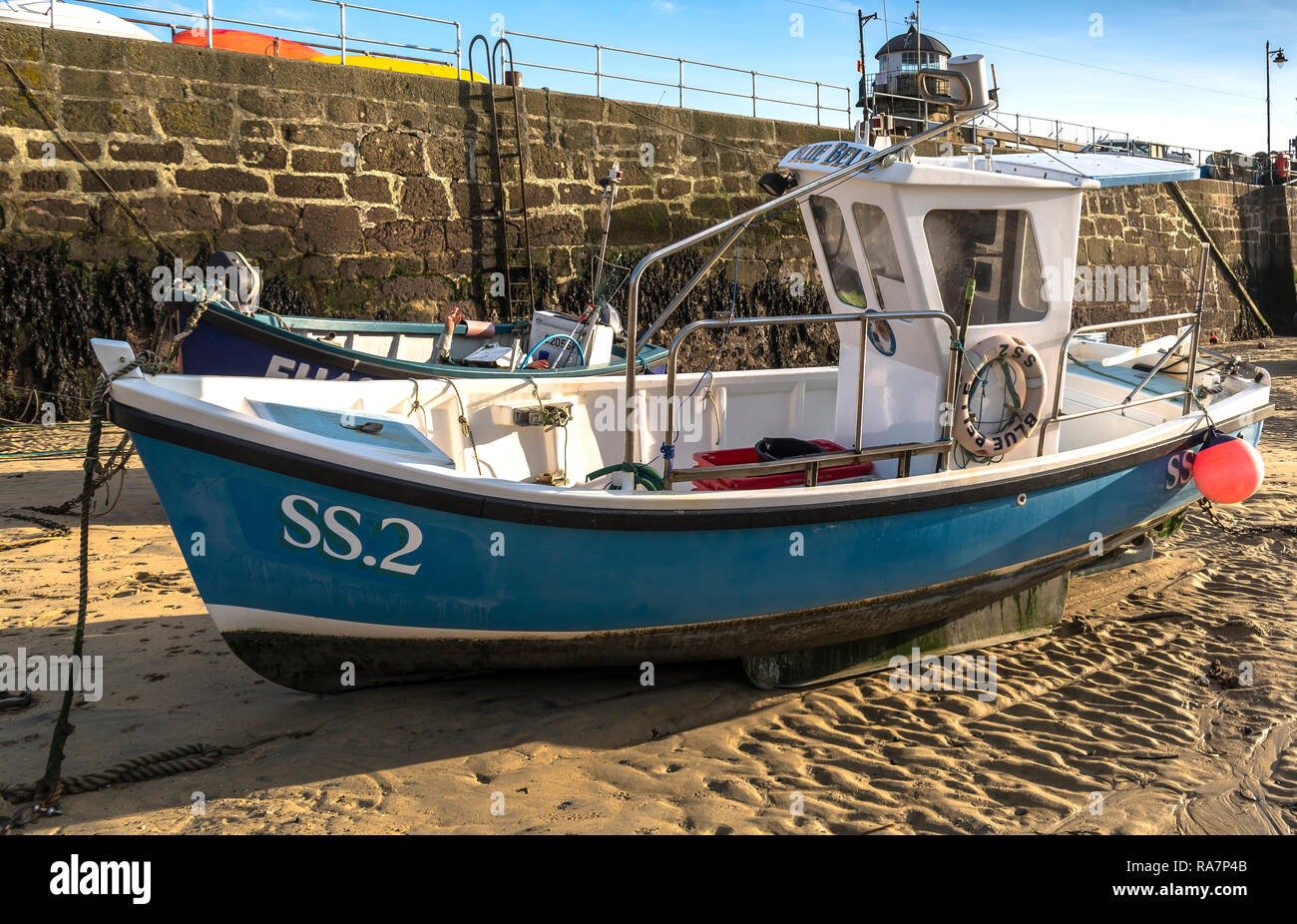 SS2 Fishing Boat on a sunny day St Ives Harbour Cornwall UK Stock Photo