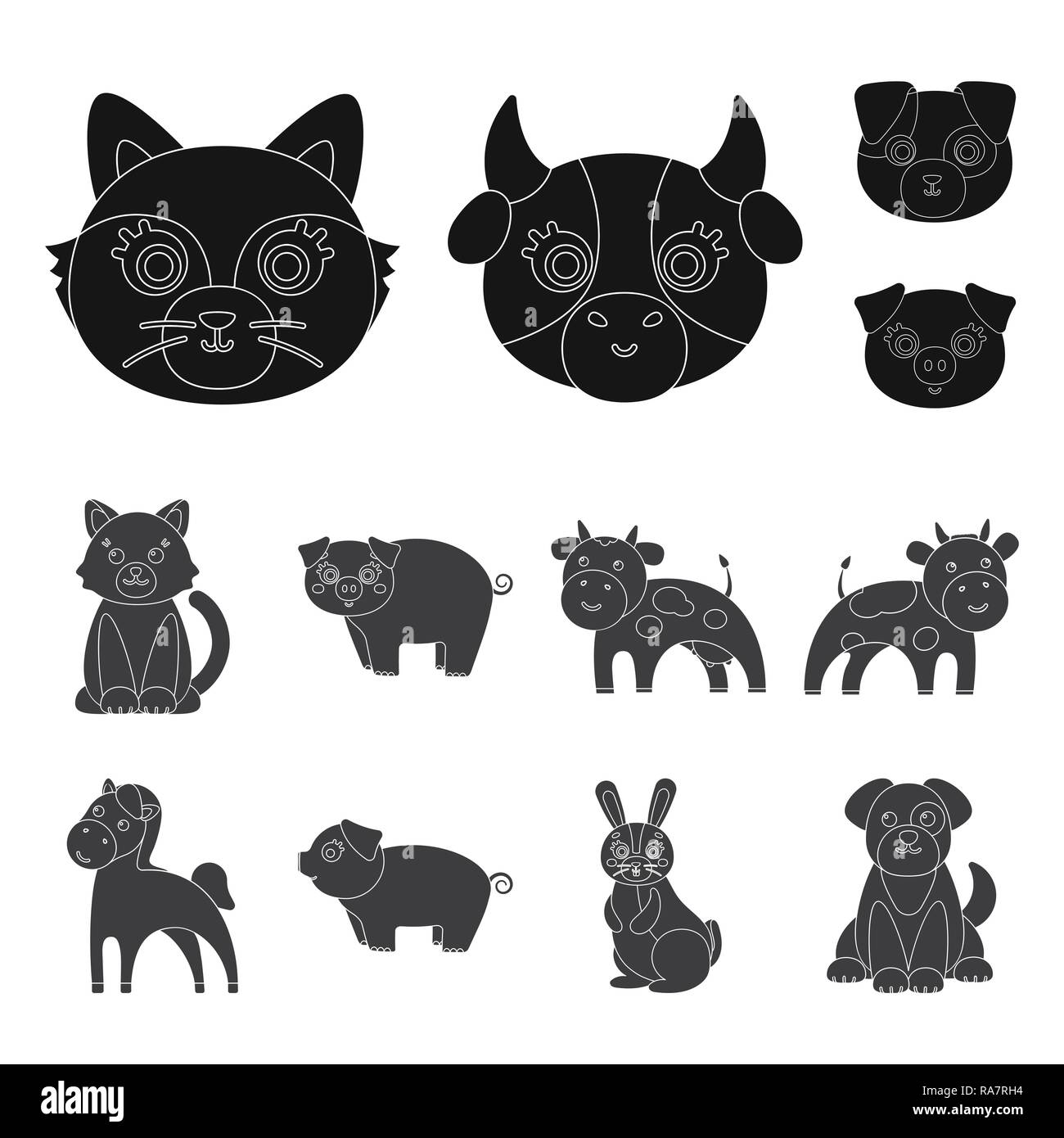 rabbit,dog,pig,cow,cat |,cat,comic,food,home,animal,habitat,house,farm ...