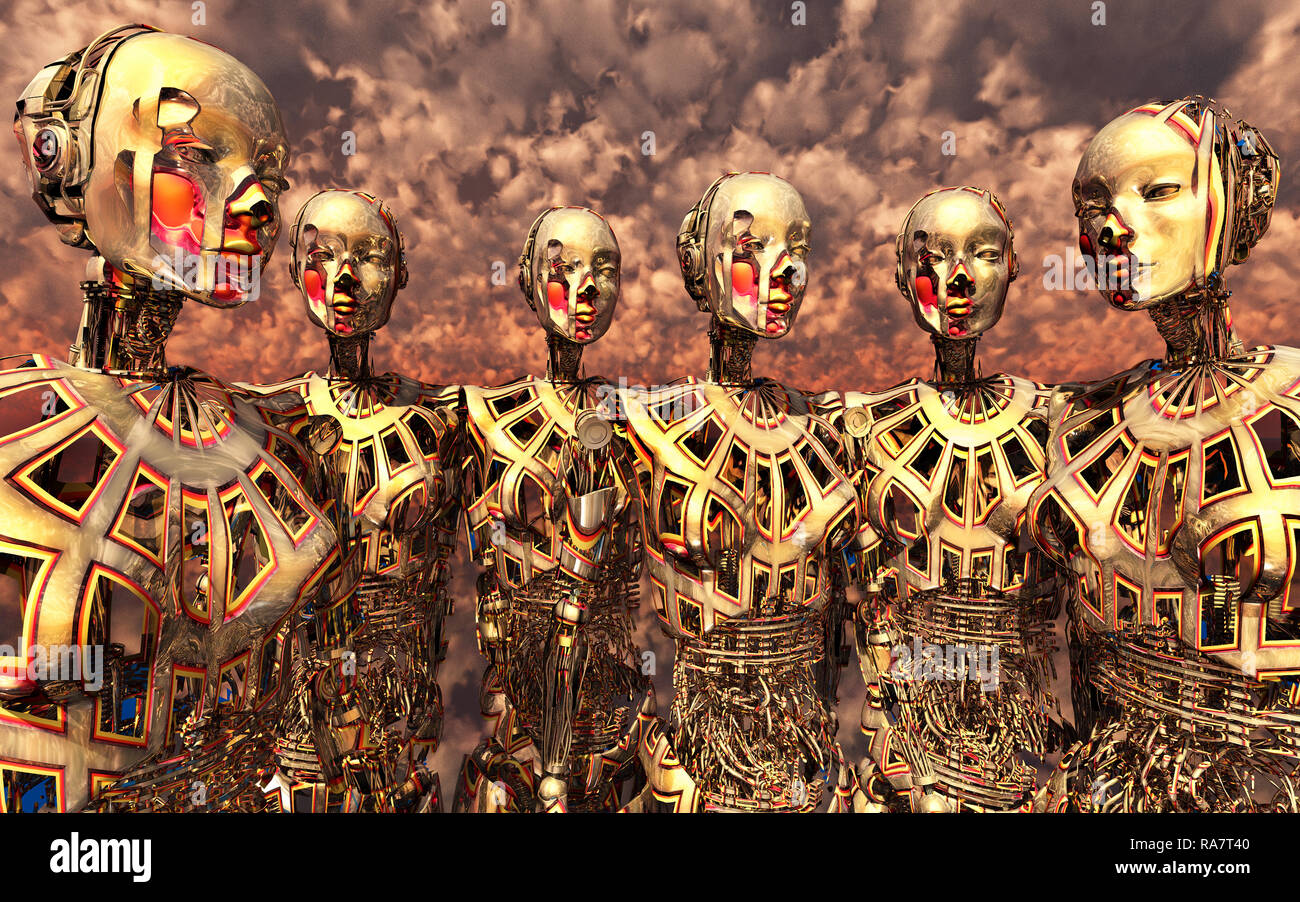 Artificial Intelligence & Transhumanism Stock Photo