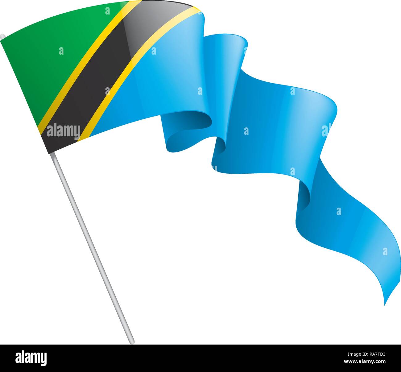 Tanzania flag, vector illustration on a white background Stock Vector ...