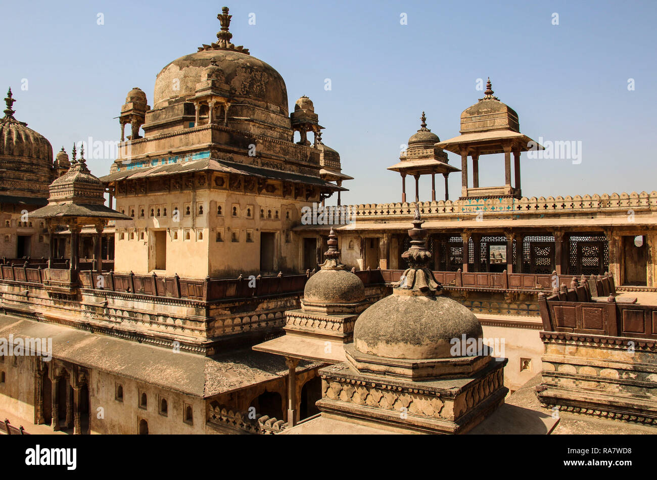 Orchha fort (Jahangir Mahal), Orchha, Madhya Pradesh, India Stock Photo