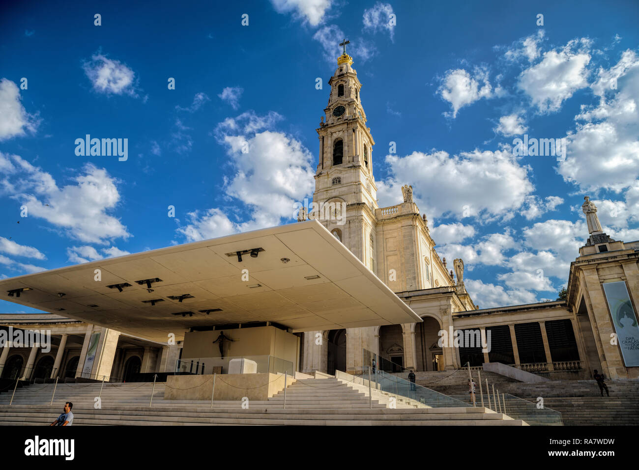 Portugal, City Fatima - Catholic pilgrimage center. The magnificent cathedral complex and the Church Stock Photo