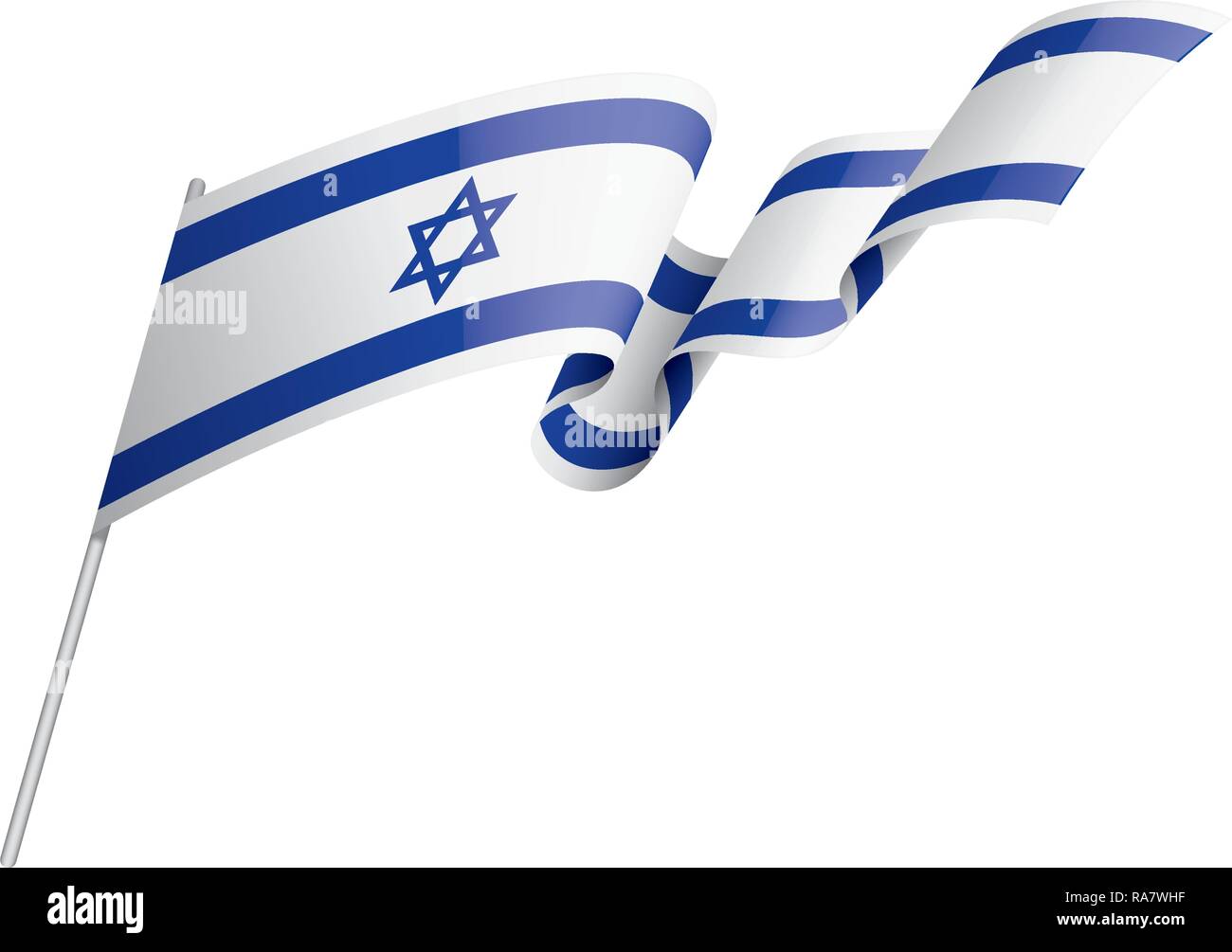 Israel flag, vector illustration on a white background Stock Vector