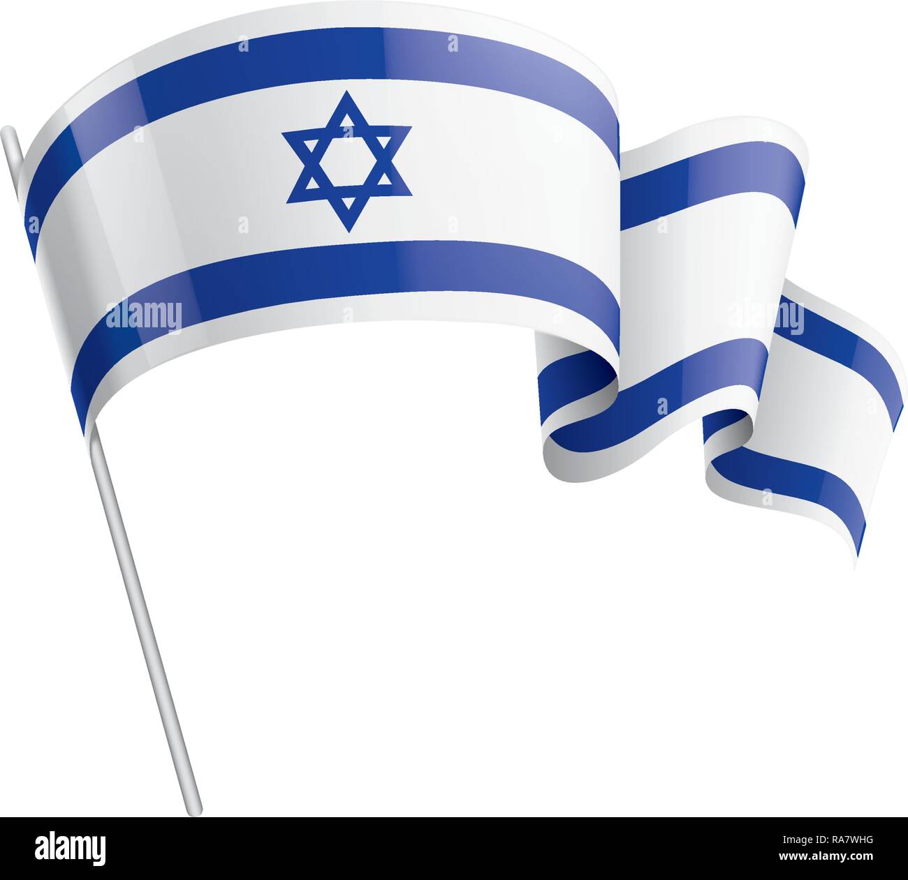 Israel flag, vector illustration on a white background Stock Vector