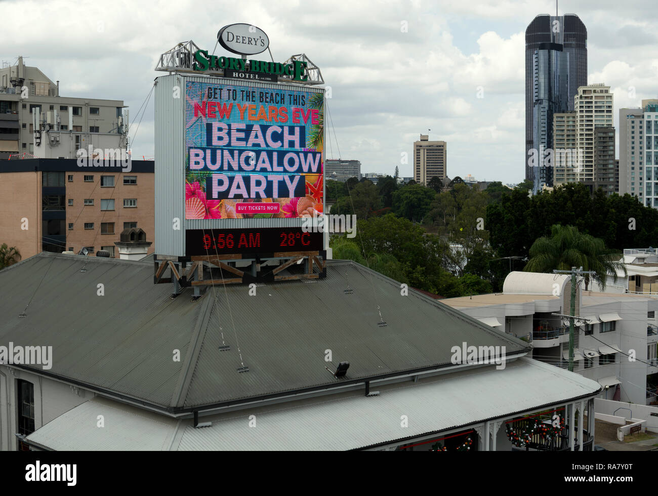 Story Bridge Hotel sign, Brisbane, Queensland, Australia Stock Photo