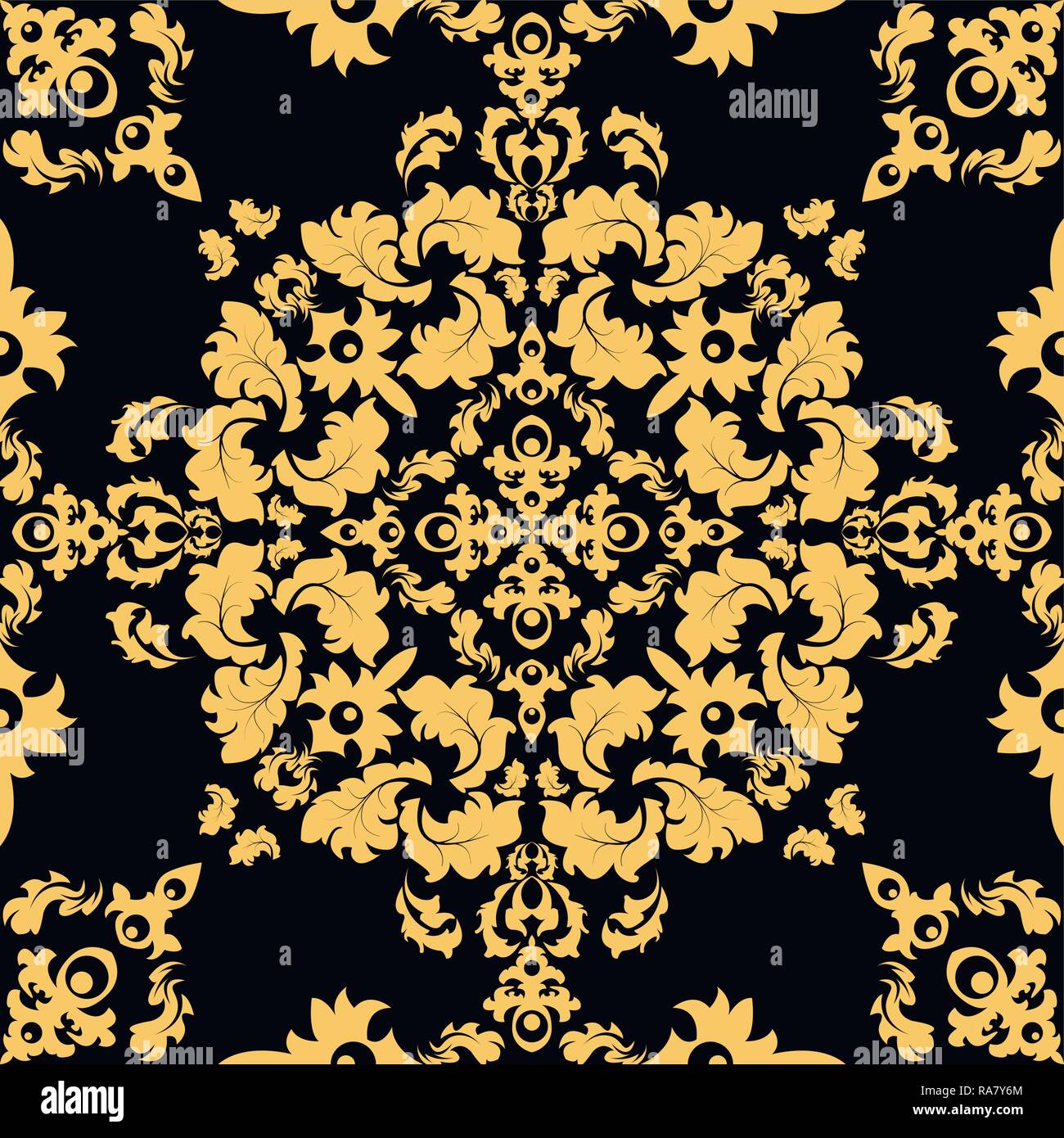 Damask wallpaper Vector illustration. Easily editable vector image Stock Vector