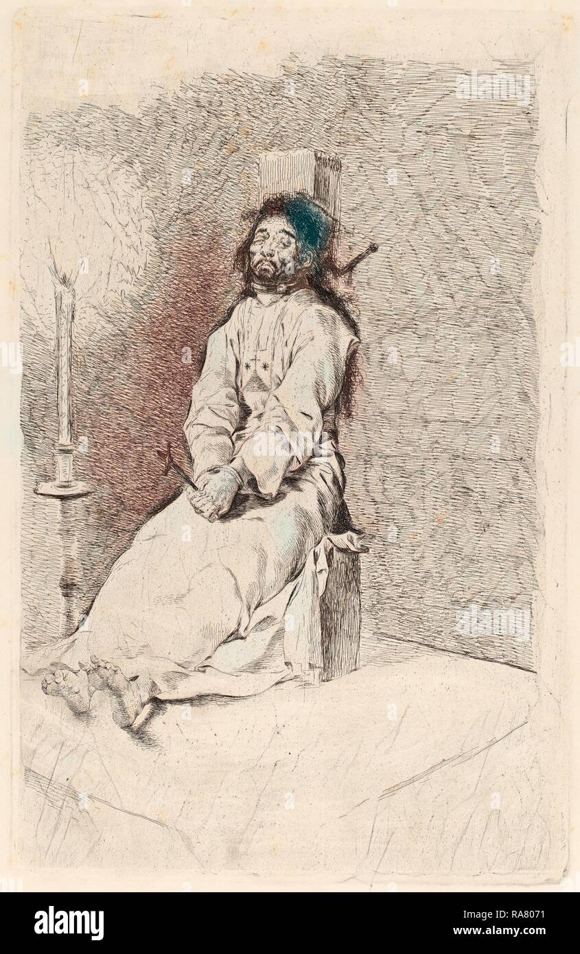 Francisco de Goya, The Garroted Man, Spanish, 1746 - 1828, in or before 1780, etching and (burin?) on smooth wove reimagined Stock Photo