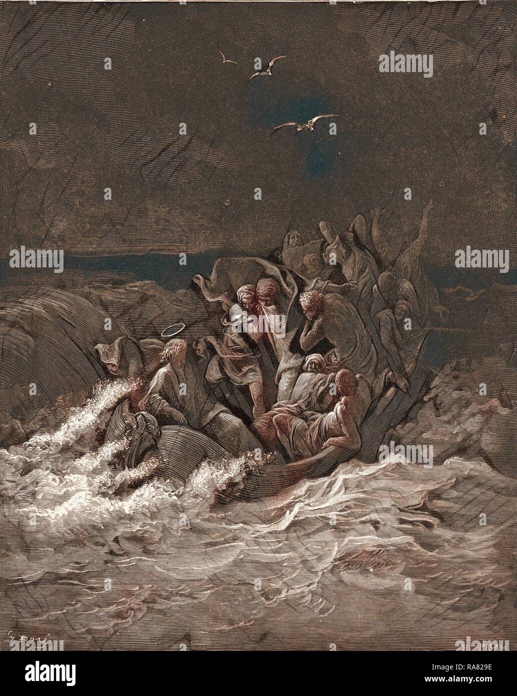 Jesus Stilling the Tempest, by Gustave Dore, 1832 1883, French