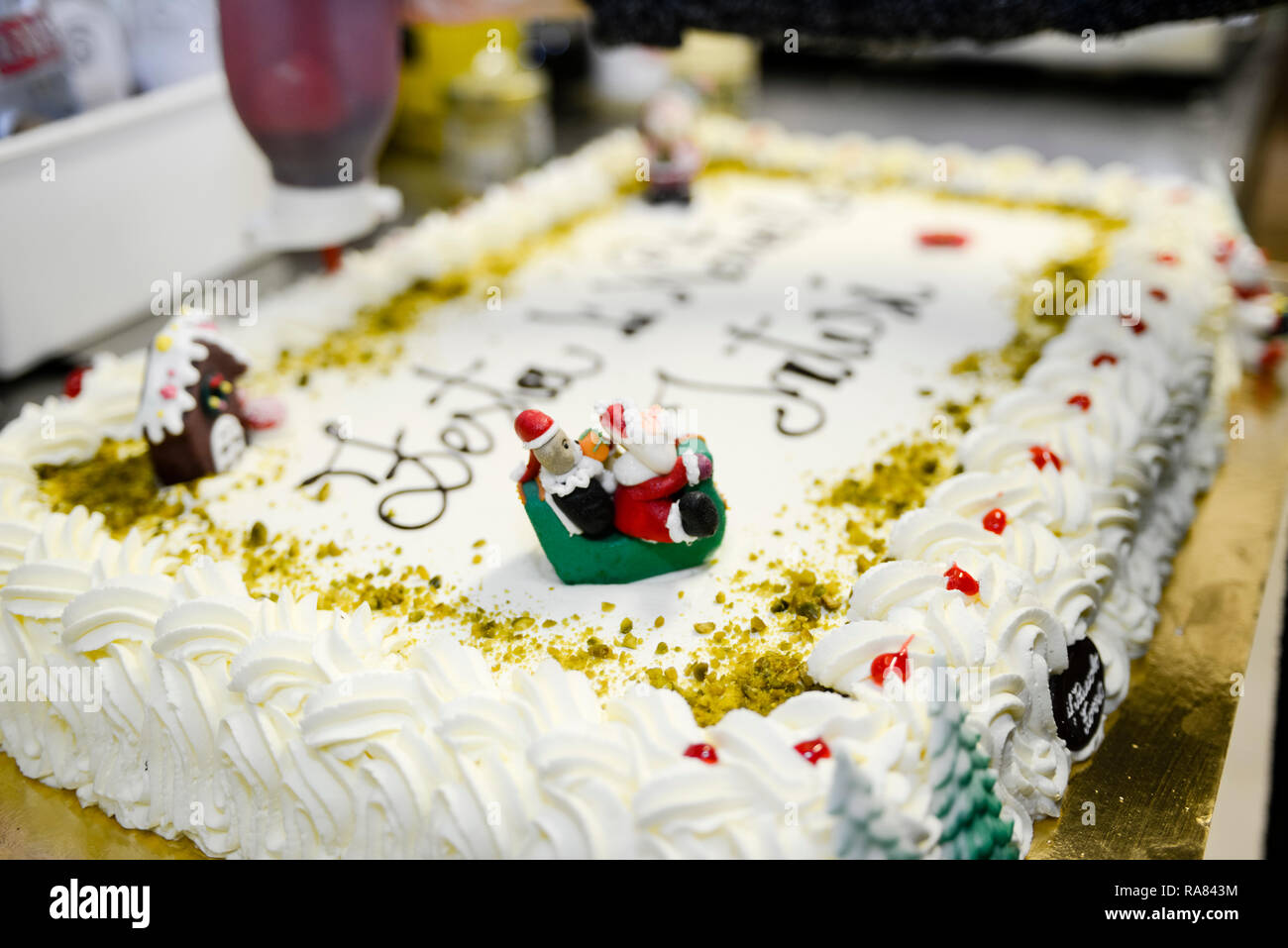 Cake For Corporate Company Christmas Party Stock Photo Alamy
