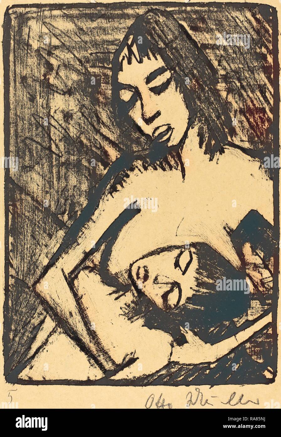 Otto Müller, Mother and Child (Mutter und Kind), German, 1874 - 1930, probably 1920, lithograph. Reimagined Stock Photo