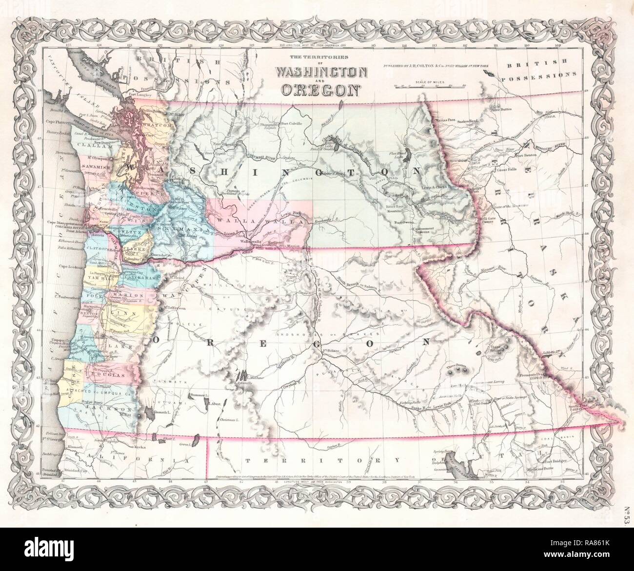 Colton washington map hi-res stock photography and images - Alamy