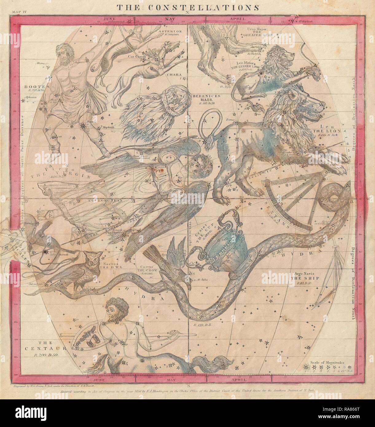 Historical map of stars chart hi-res stock photography and Historical map of stars chart hi-res stock photography and