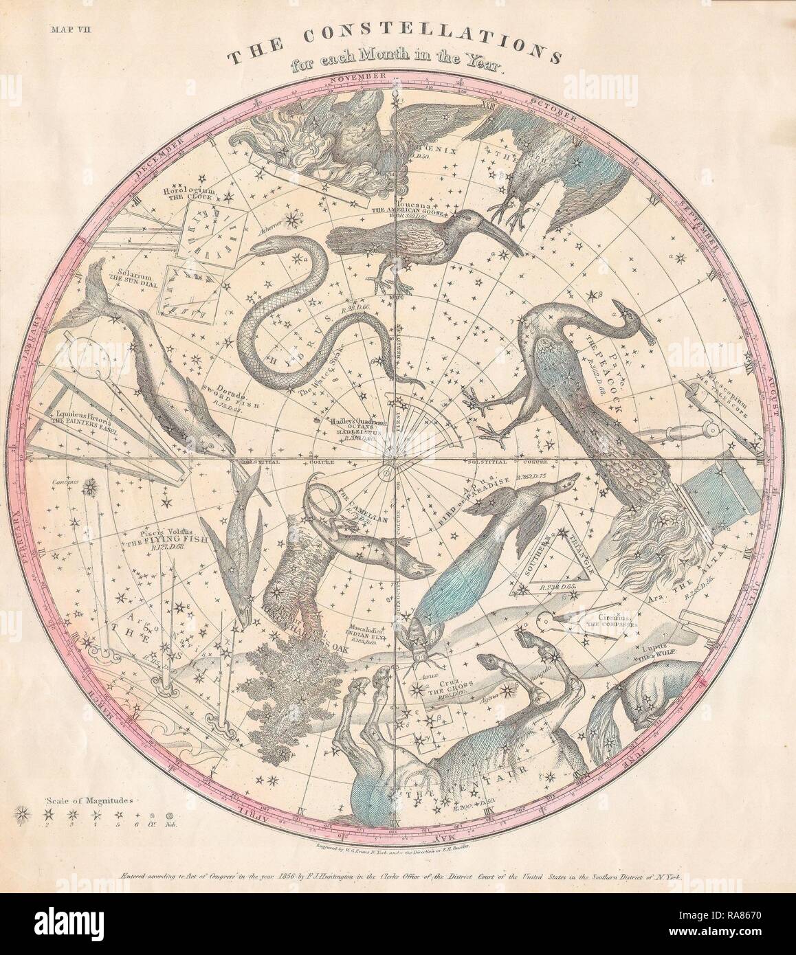 Historical map of stars chart hi-res stock photography and Historical map of stars chart hi-res stock photography and